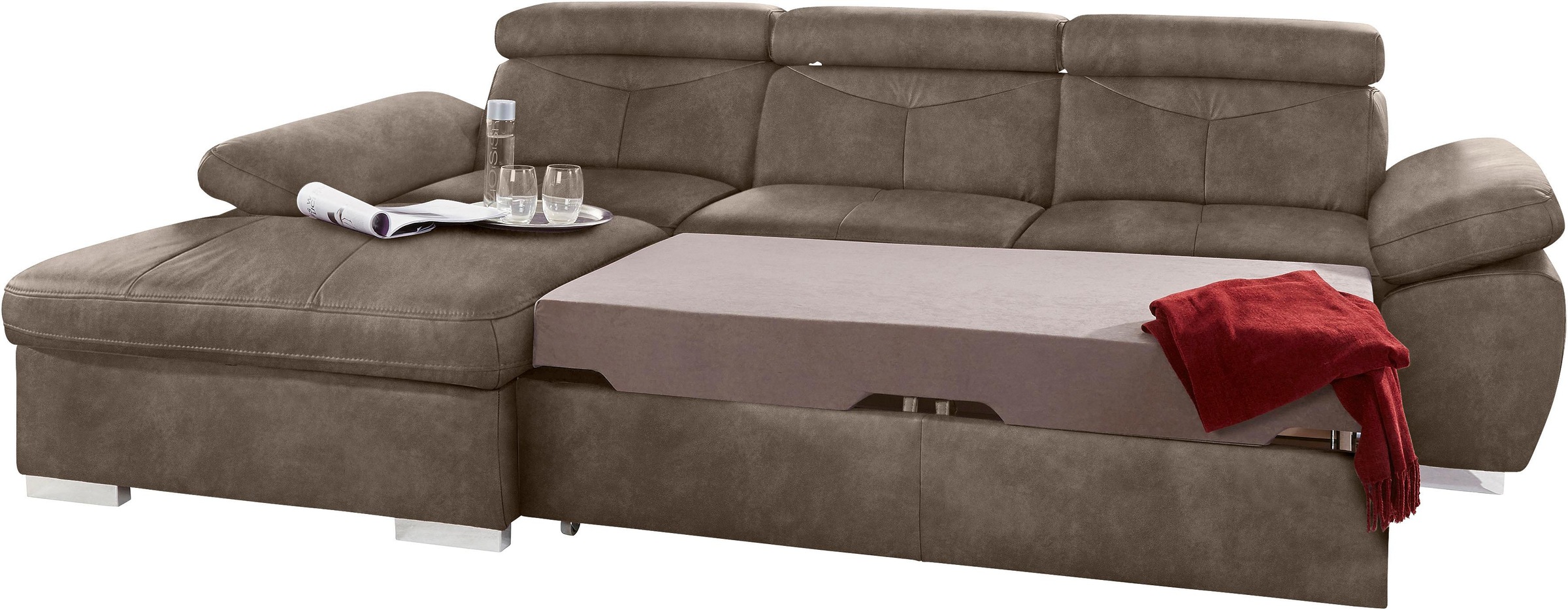 exxpo - sofa fashion Ecksofa »Spring, super bequem, mit Armteil- und Kopfte günstig online kaufen