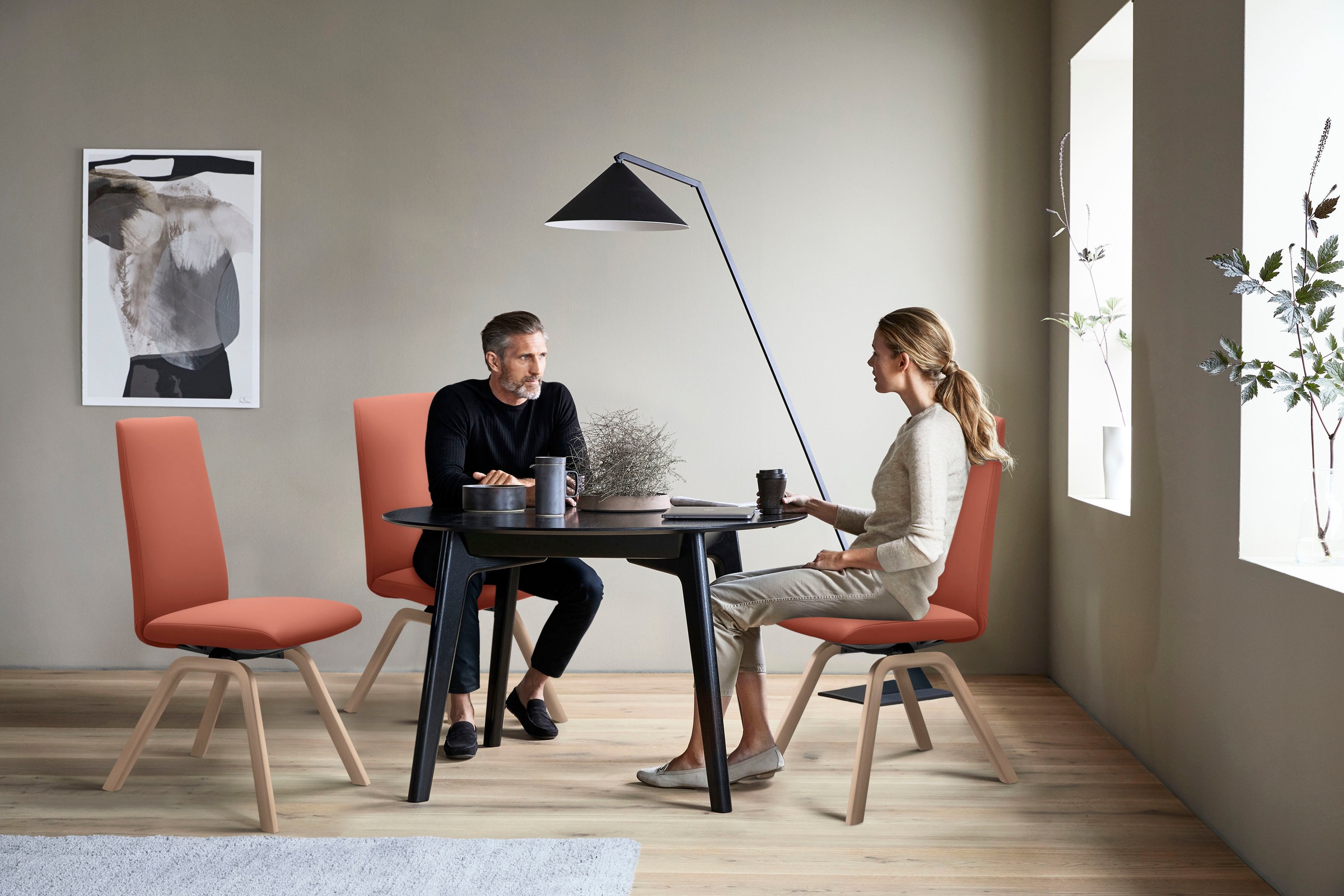 Stressless® Polsterstuhl »Laurel«, Leder PALOMA, High Back, Größe M, mit schräggestellten Beinen in Eiche natur