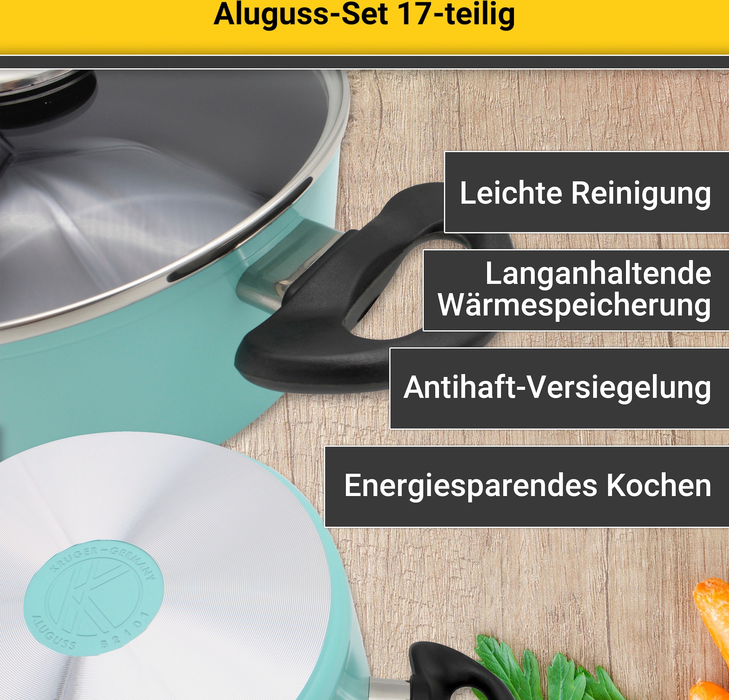 Krüger Topf-Set, Aluminiumguss, (Set, 17 bestellen tlg.) Raten auf