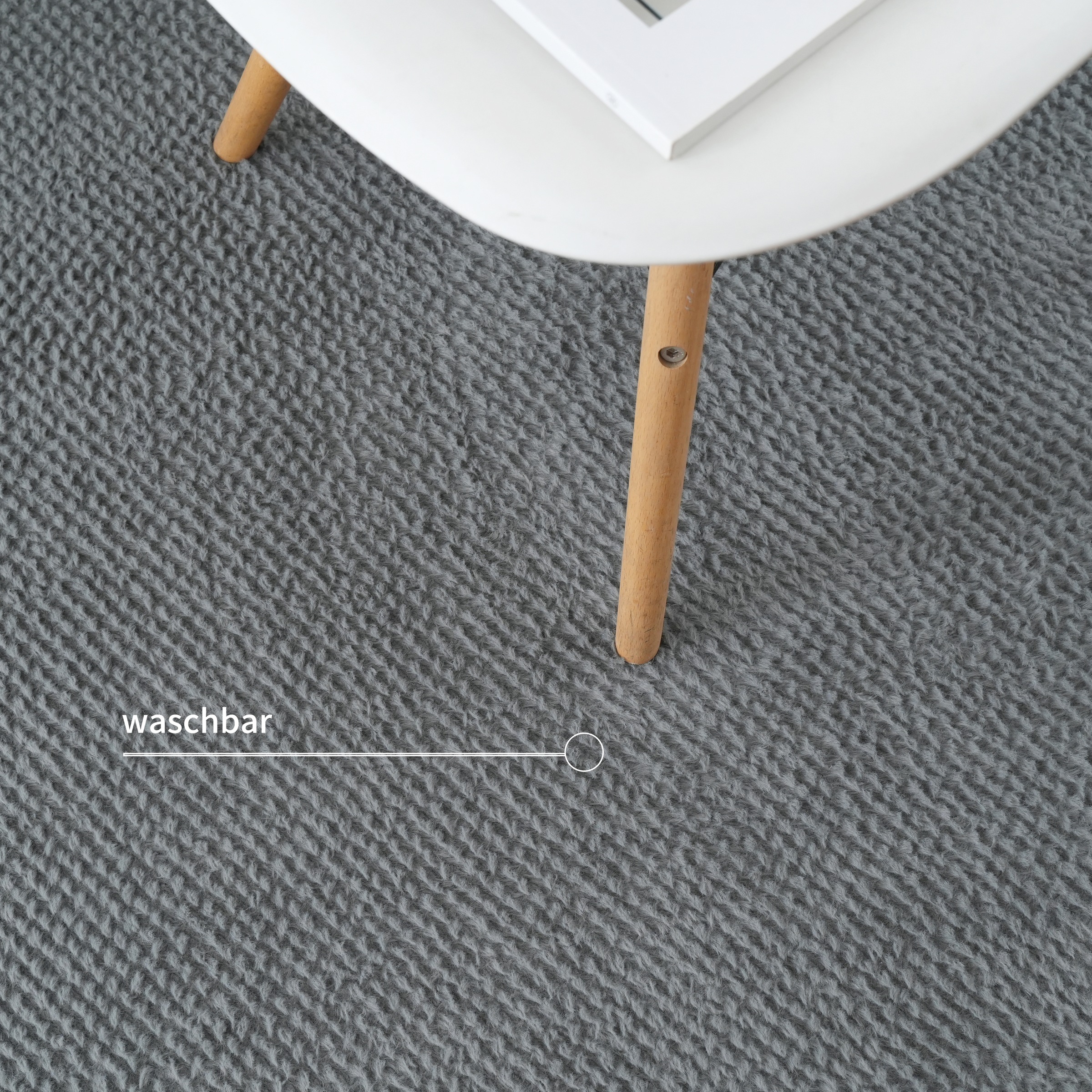 my home Fellteppich »Valeria Rabbit mit Hoch-Tief Effekt, waschbar, Kunstfellteppich«, rechteckig, 12 mm Höhe, Kaninchenfell-Haptik, Uni, weich & kuschelig, Wohnzimmer, Schlafzimmer