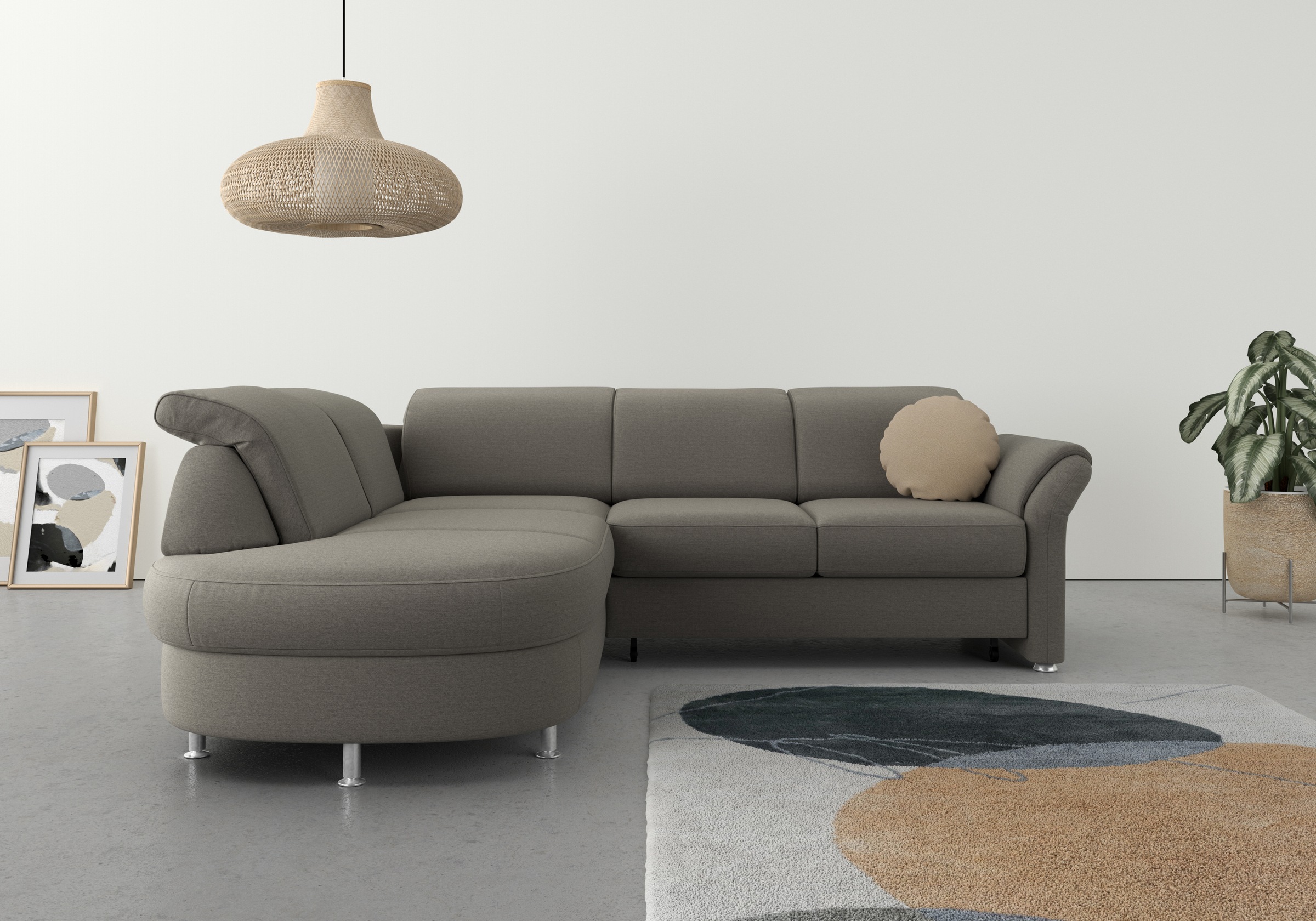 sit&more Ecksofa »Apulia L-Form«, wahlweise Bettfunktion, Bettkasten und Kopf- und Armteilverstellung