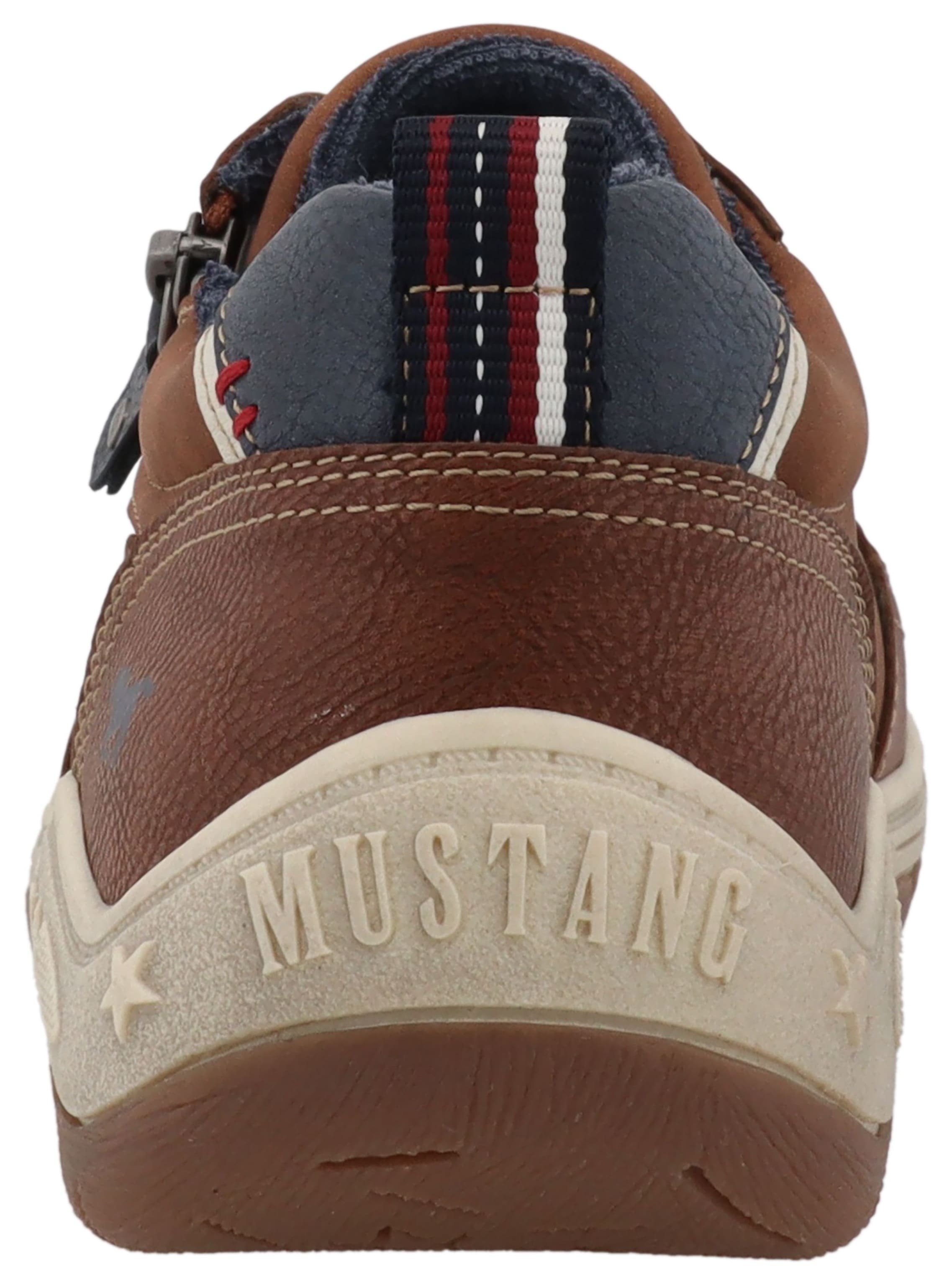 Mustang Shoes Sneaker »Benedetto«  Freizeitschuh, Halbschuh, Schnürschuh mit seitlichem Reißverschluss