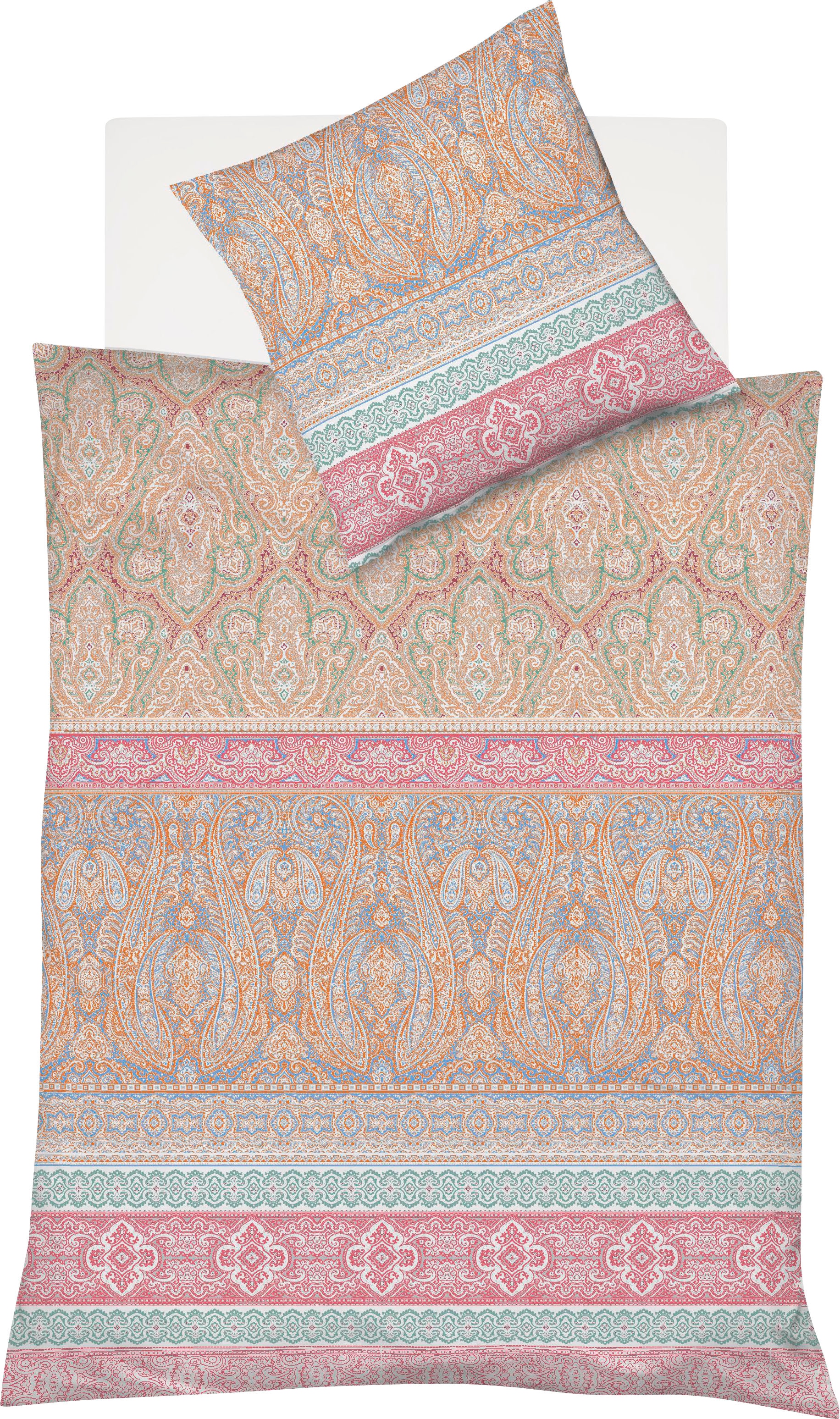 fleuresse Bettwäsche »Modern Classic in Mako Satin Qualität, 100% Baumwolle, Bett- und Kopfkissenbezug mit Reißverschluss, Sommerbettwäsche, ganzjährig einsetzbar«, (3 tlg.)