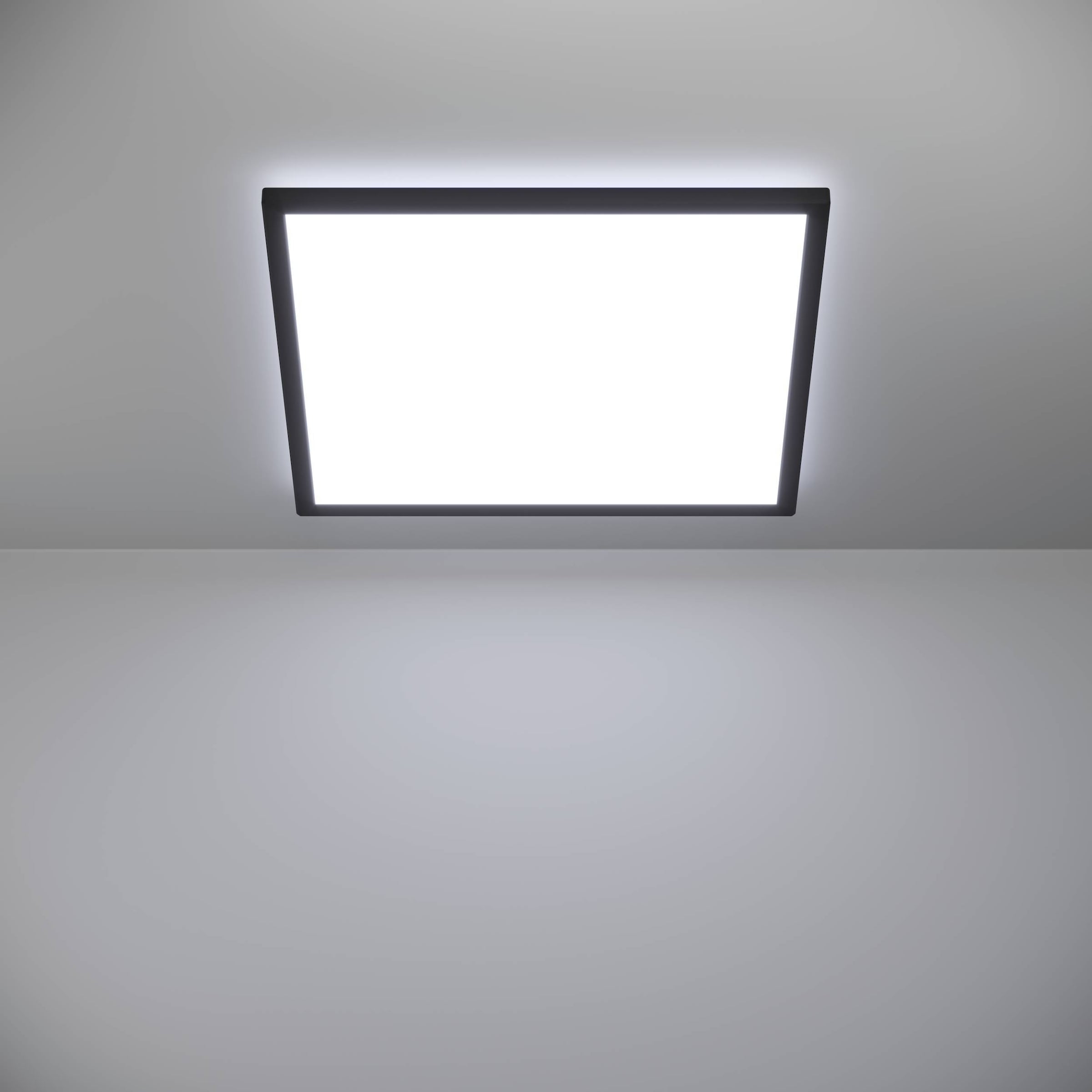 EGLO Deckenleuchte »Rovito Deckenlampe, Deckenbeleuchtung, Badlampe, Kunststoff, IP44« LED-Modul 1 Stk. Kaltweiß | Neutralweiß | Warmweiß Wand-/Deckenleuchte - L50 x B50 x H3,2 cm - schwarz - 17W inkl.