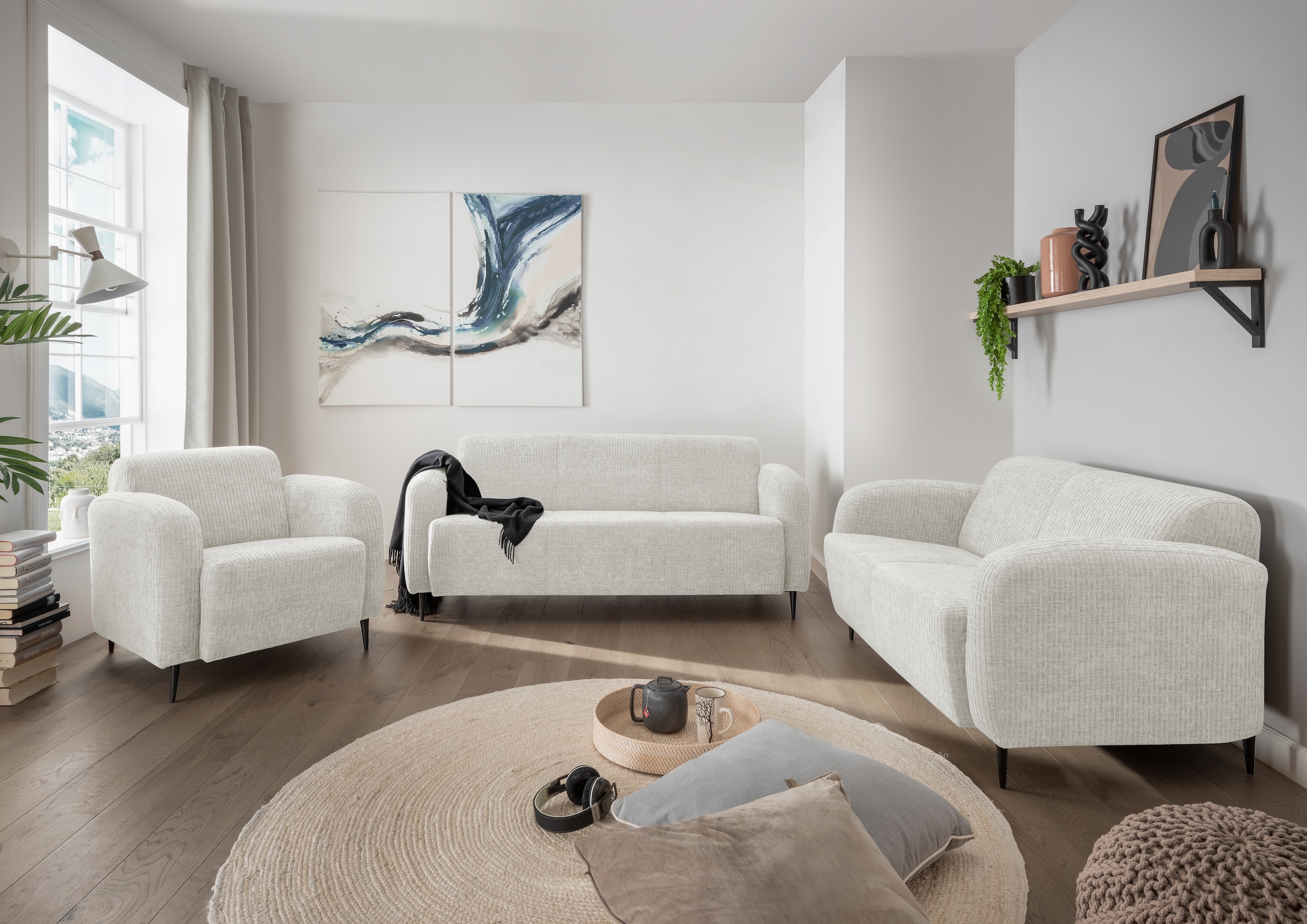 Home affaire Polstergarnitur »Marone« Set, 3-Sitzer, 2-Sitzer, Sessel, 3 St günstig online kaufen