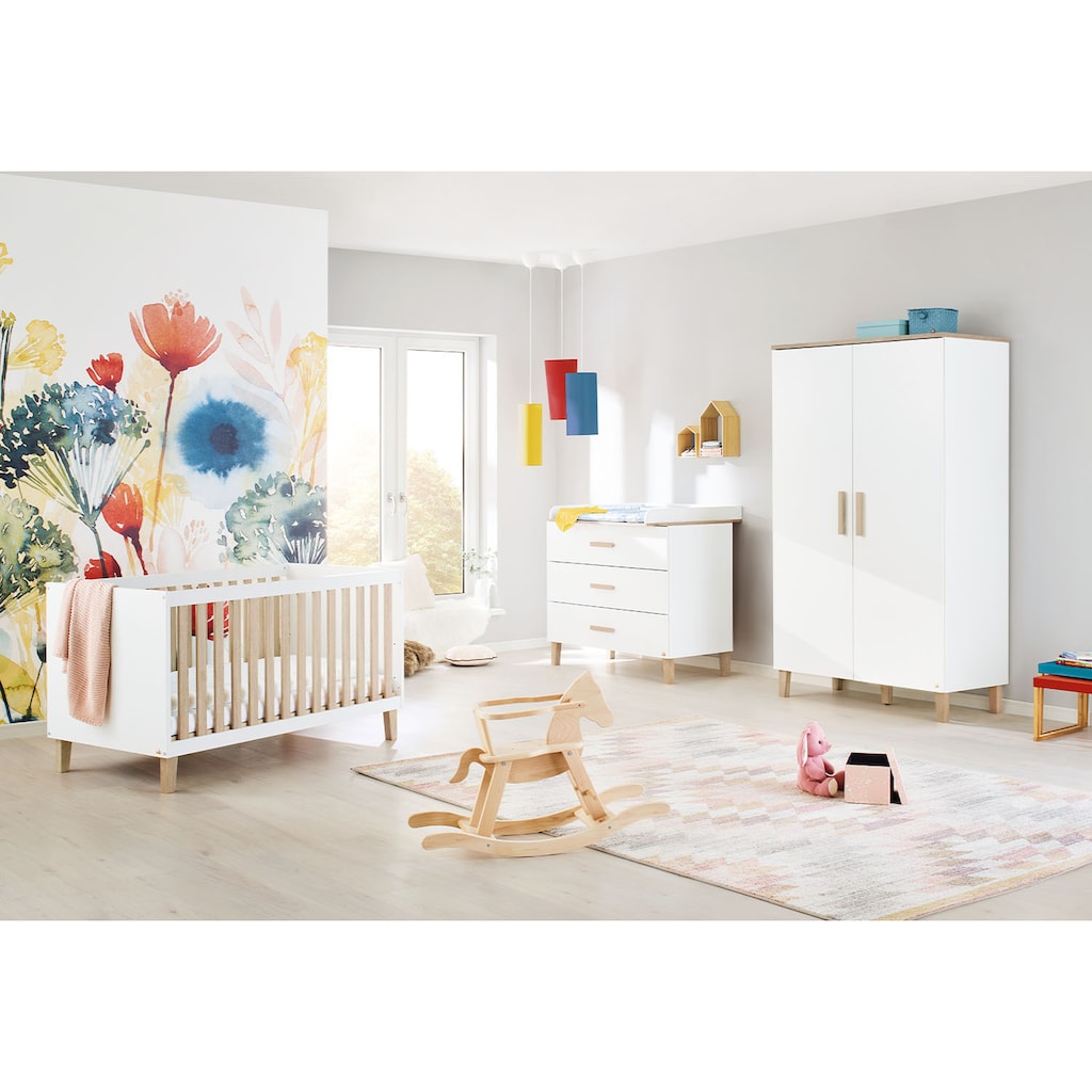 Pinolino® Babyzimmer-Komplettset »Lumi«, (Set, 3 St., Kinderbett, Schrank, Wickelkommode)