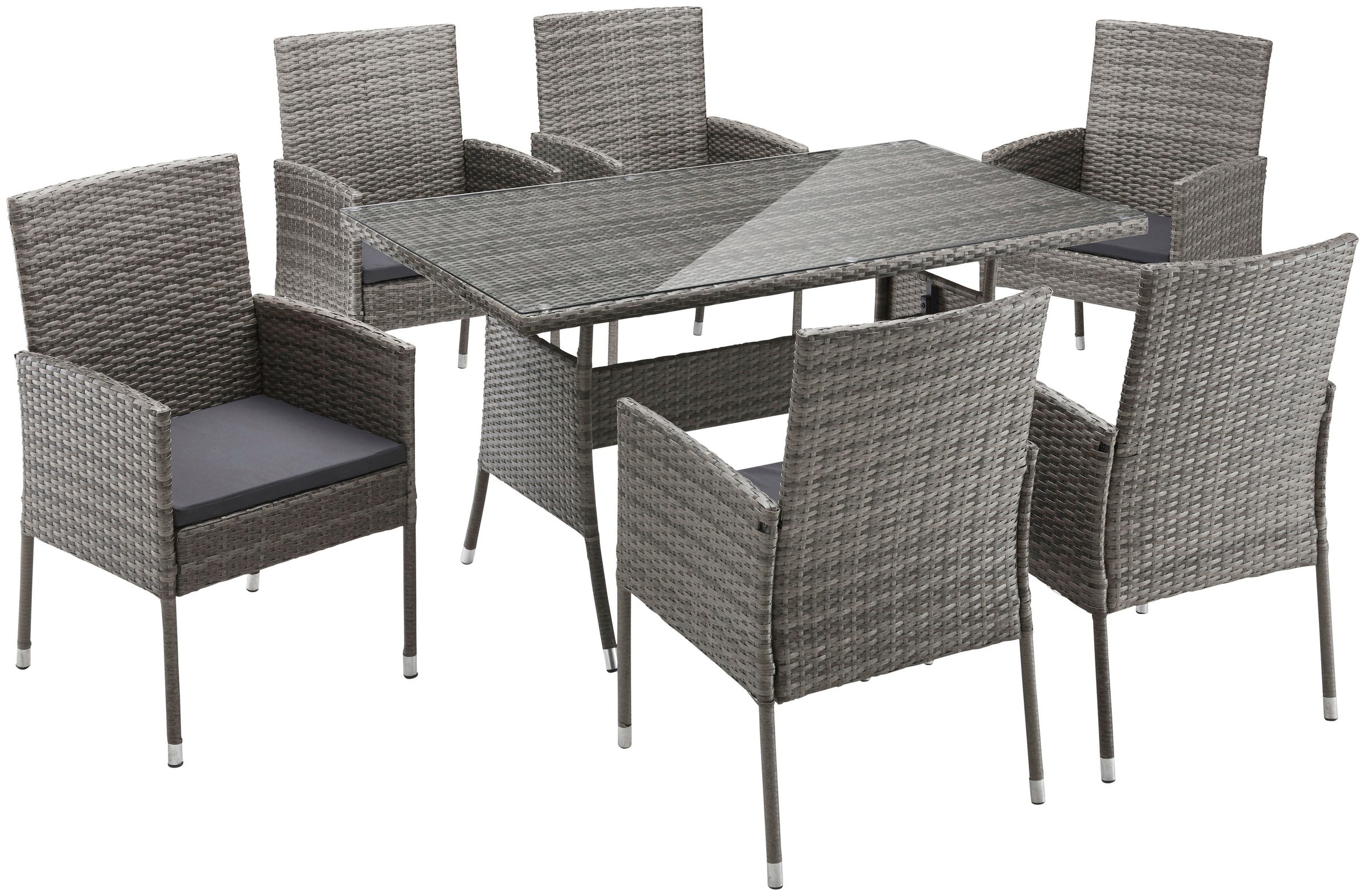 MERXX Garten-Essgruppe »Costa Rica, TOPSELLER!« 6x Sessel, 1x Tisch 140x80 günstig online kaufen