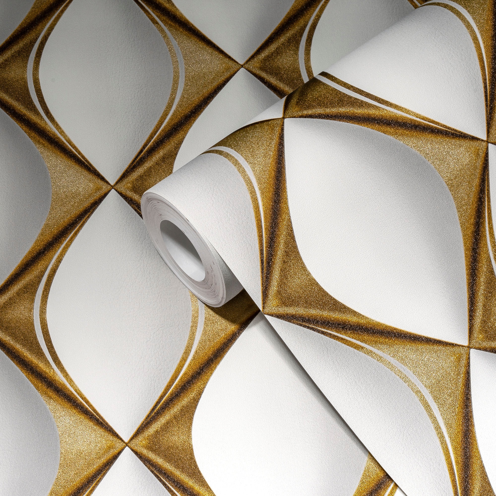 living walls Vliestapete »My Home My Spa«, 3D-Optik-metallic-geometrisch, Design Tapete 3D Effekt Tapeten Wohnzimmer Schlafzimmer Küche Design