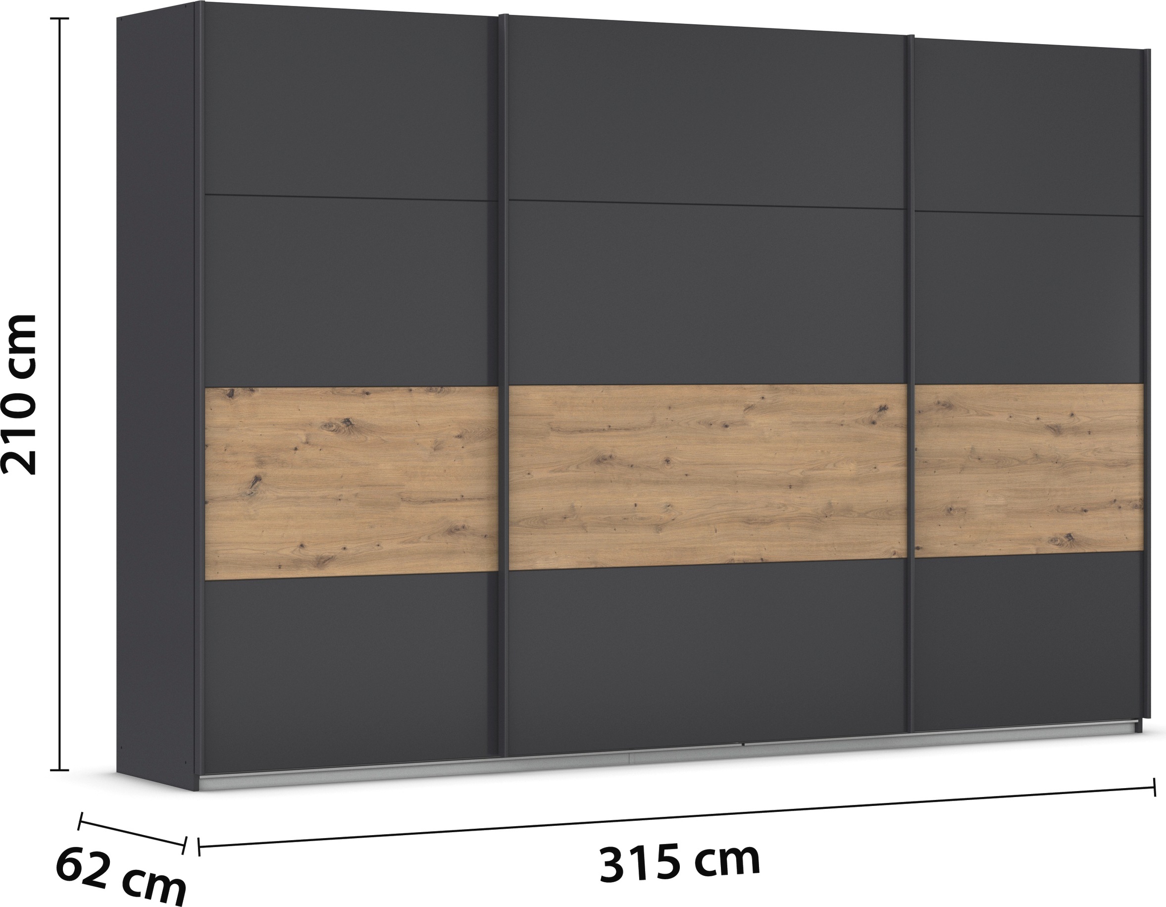 rauch Schwebetürenschrank »Schwebetürenschrank Kleiderschrank Schrank Garderobe CORTONA«, inkl. Inneneinteilung, 2 Stoffboxen und zusätzlichen Einlegeböden
