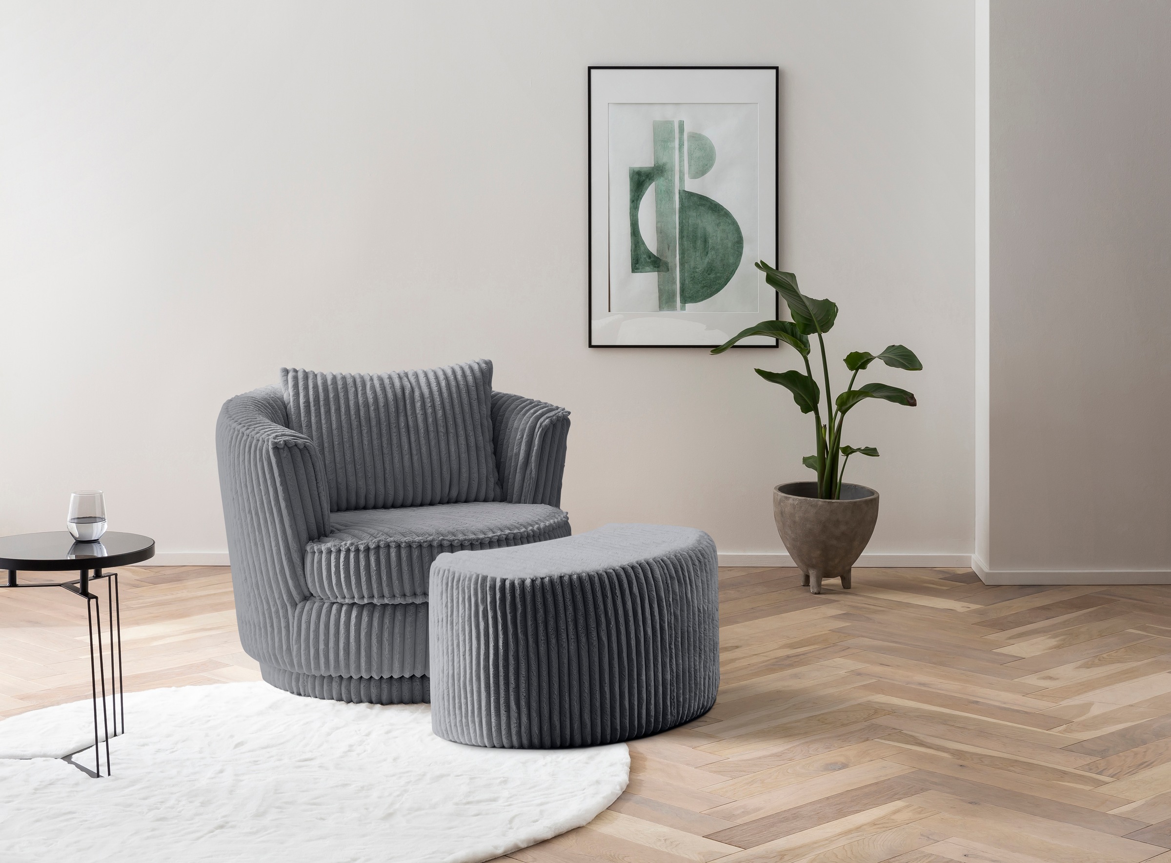 Leonique Drehsessel »MAISIE, Love Seat,Lese-Sessel,Sessel-Set, mit Hocker« günstig online kaufen
