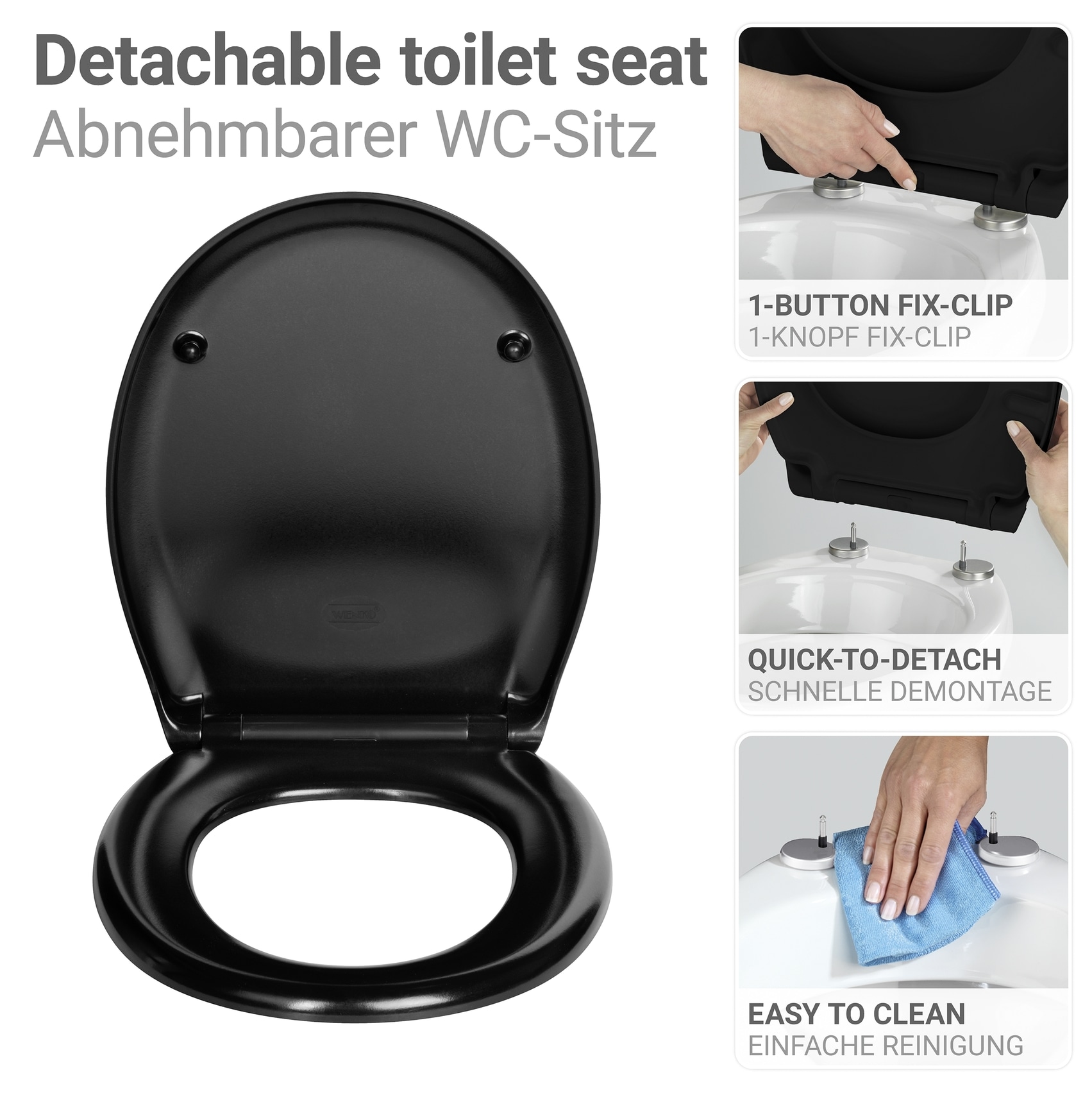 WENKO WC-Sitz »Rieti« strapazierfähiger Toilettensitz, belastbar bis 350 kg, Absenkautomatik