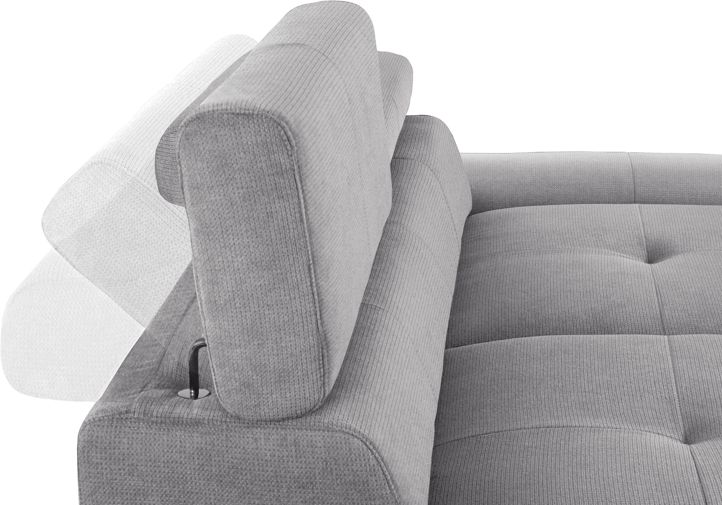 COTTA Polstergarnitur »Enterprise«, (Set), Set bestehend aus: 2-Sitzer mit Kopfteilverstellung & Hocker
