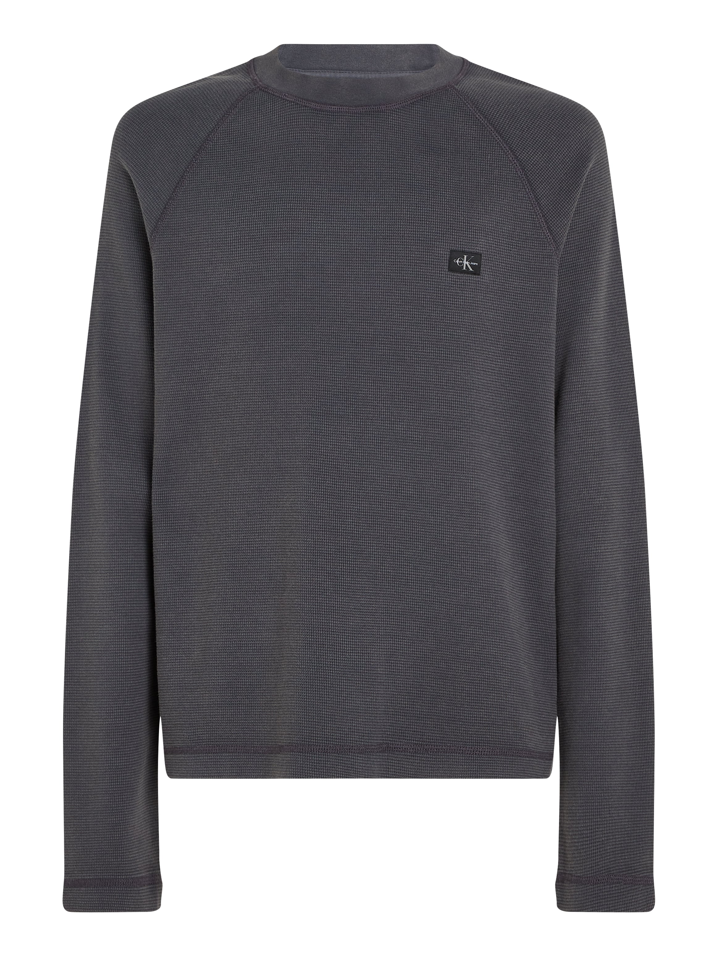 Calvin Klein Jeans Langarmshirt »WASHED WOVEN LABEL WAFFLE RAGLAN«, in gewaschener Qualität