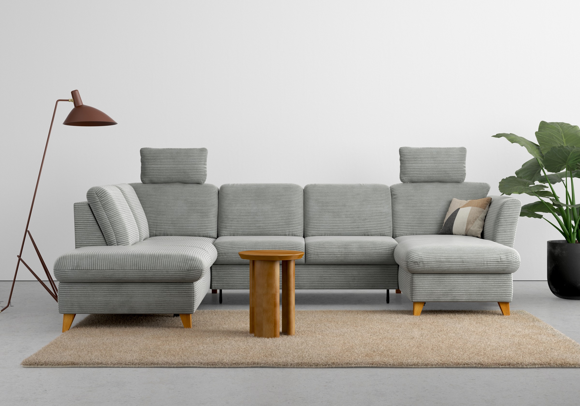 Home affaire Wohnlandschaft »Trelleborg U-Form« wahlweise mit Bettfunktion günstig online kaufen