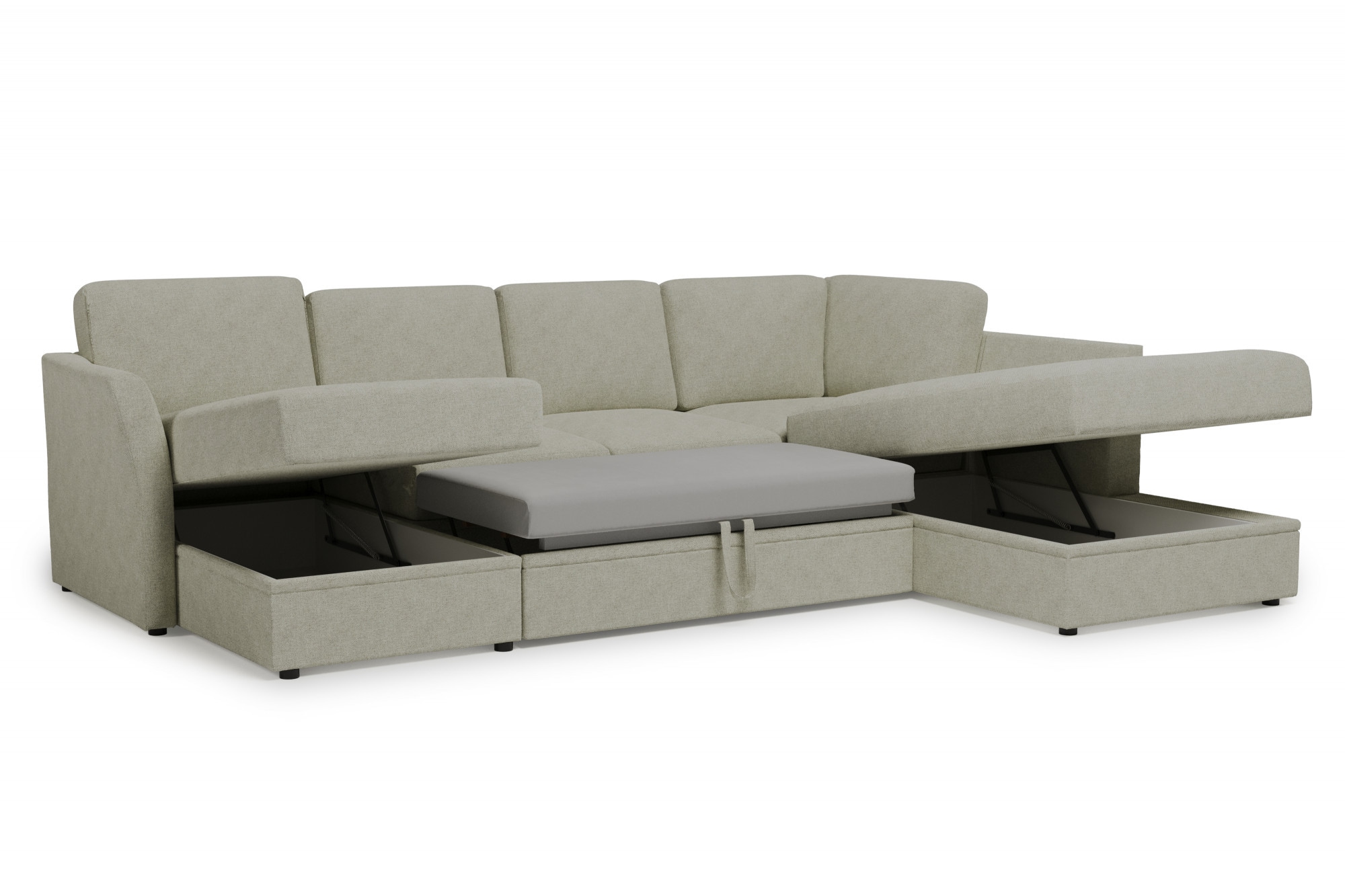 Home affaire Wohnlandschaft »Lavars Schlafsofa«, mit Bettfunktion und Stauraum, in zwei verschiedenen Bezugsqualitäten