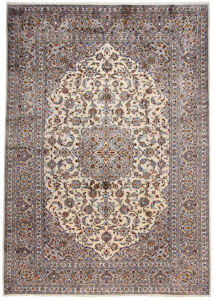 morgenland Wollteppich »Keshan Medaillon Beige 363 x 239 cm«, rechteckig, 1 günstig online kaufen