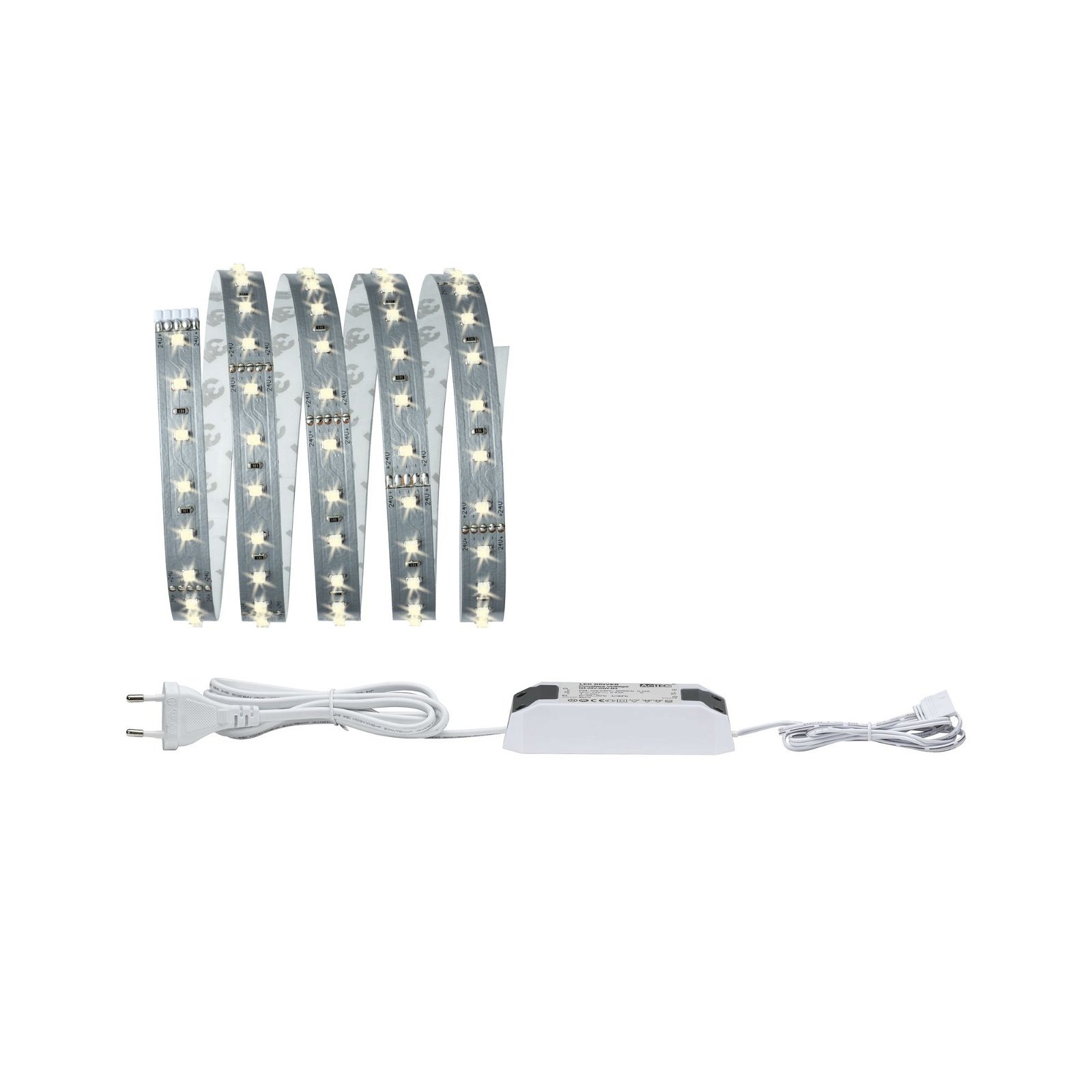 Paulmann LED-Streifen »MaxLED 500 Basisset 1,5m IP20 2700K 9W 230/24V 20VA Silber«, 1 St.-flammig