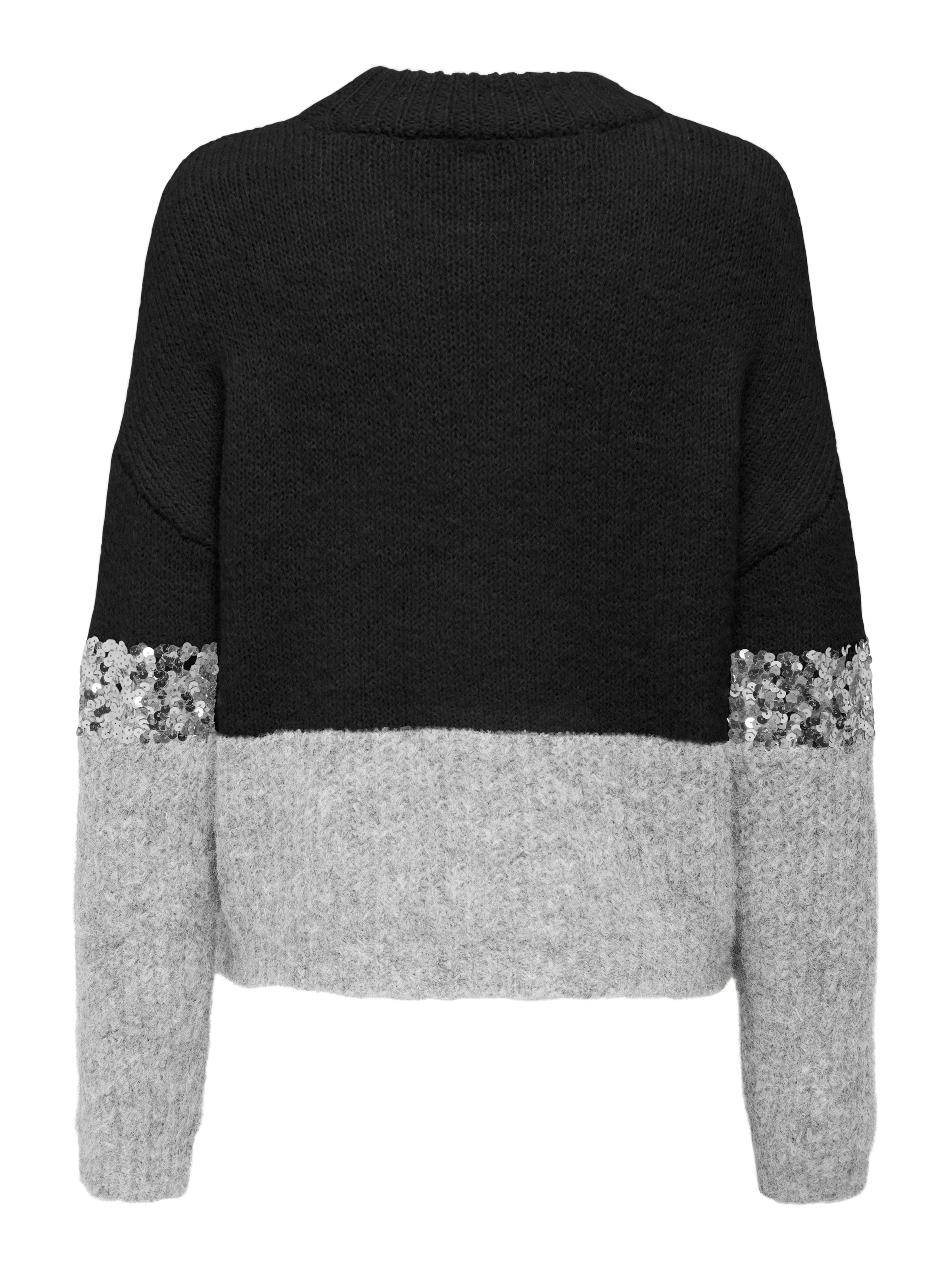 ONLY Rundhalspullover »ONLMAINE LIFE LS SEQUIN BLOCK O-NECK KNT«