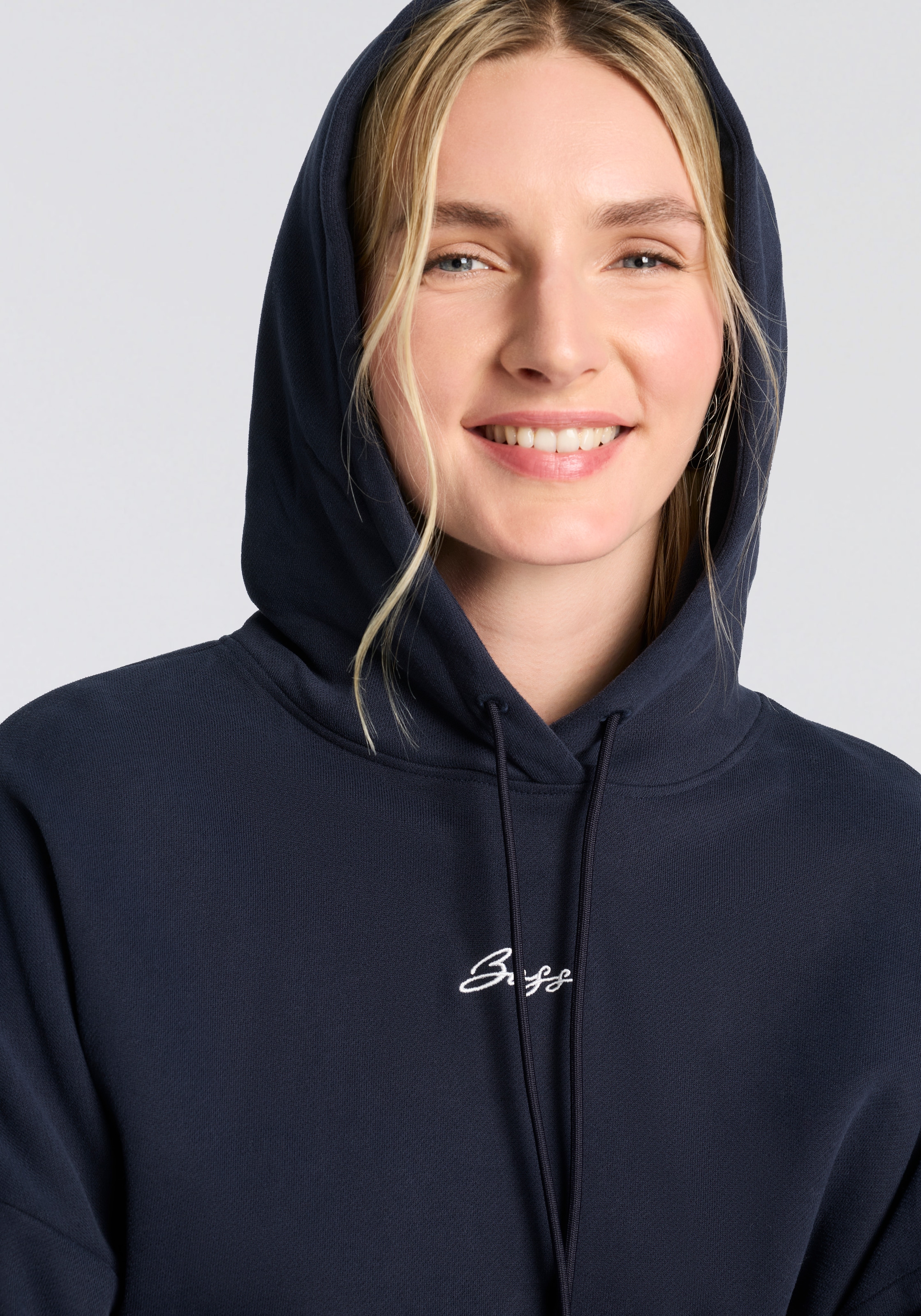 BOSS ORANGE Hoodie »Ehoody Premium Damenmode«, mit gesticktem Logo
