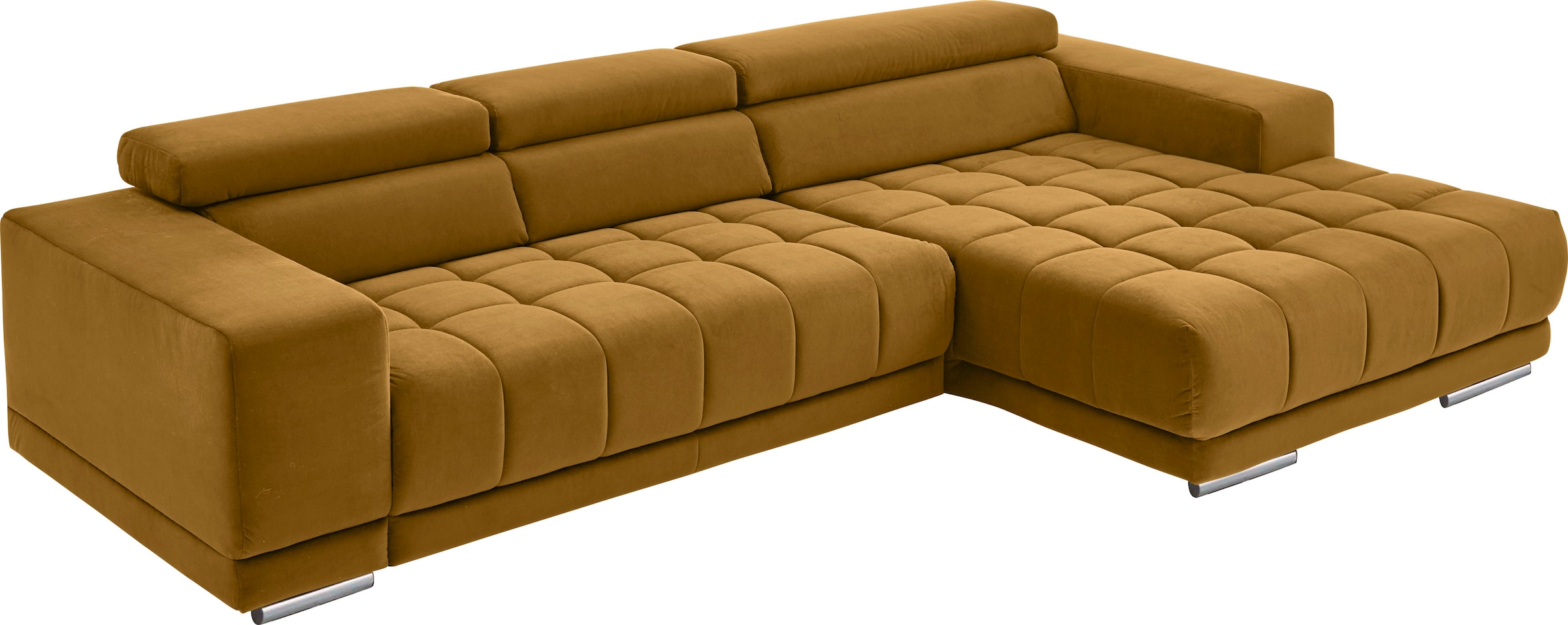 Die PlanBar Ecksofa »MP-IN15053 L-Form extra breiter Schenkel« mit Kopfteilverstellung, wahlweise mit manueller Vorziehbank