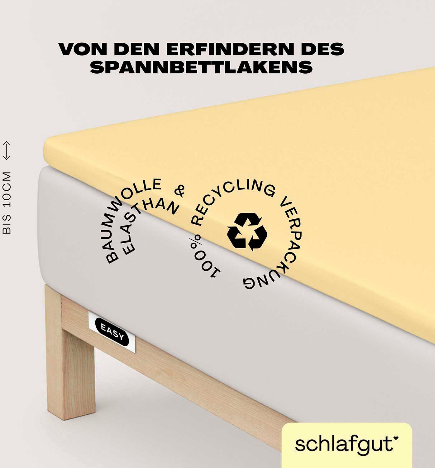 Schlafgut Spannbettlaken »EASY Jersey Elasthan Topper«, MADE IN GREEN by OEKO-TEX®