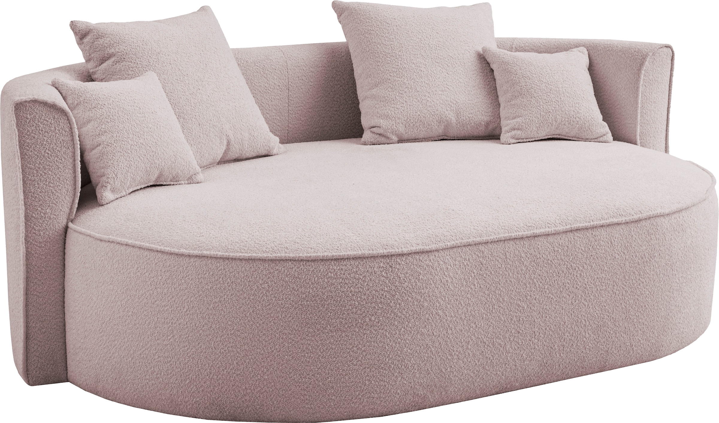 LeGer Home by Lena Gercke 2,5-Sitzer »ISALIE, rundes Loungesofa, mit Kissen, perfekt gepolstert«, moderne Stoffe, mit 4 Zierkissen, extra große Sitzfläche
