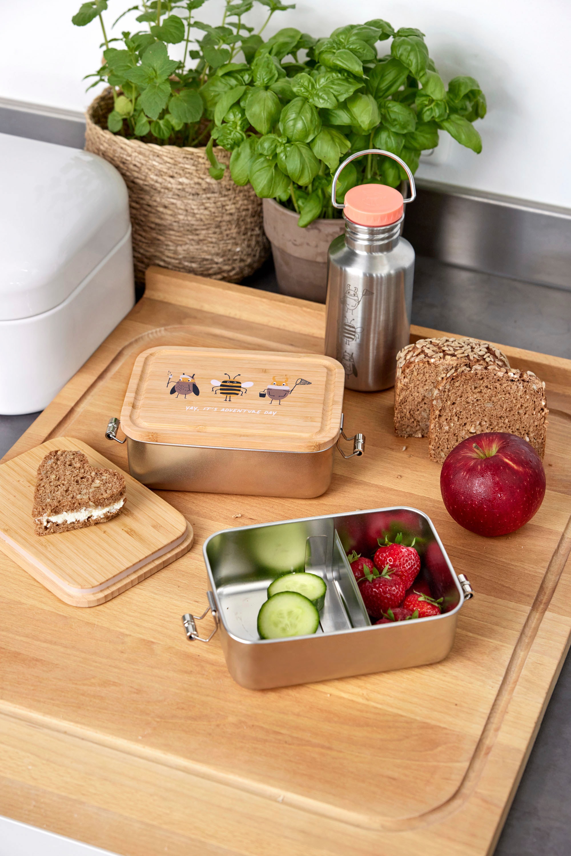 LÄSSIG Lunchbox »Bamboo Nature«, (1 tlg.), mit Holzdeckel