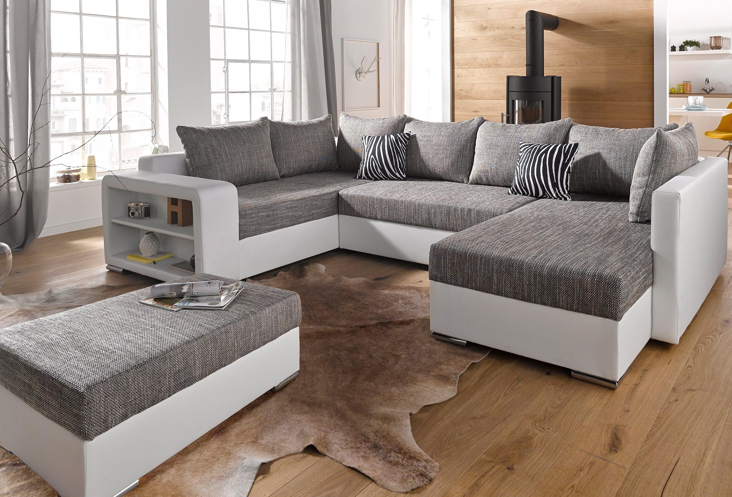 COLLECTION AB Wohnlandschaft »John U-Form«, mit Bettfunktion, wahlweise mit Federkern