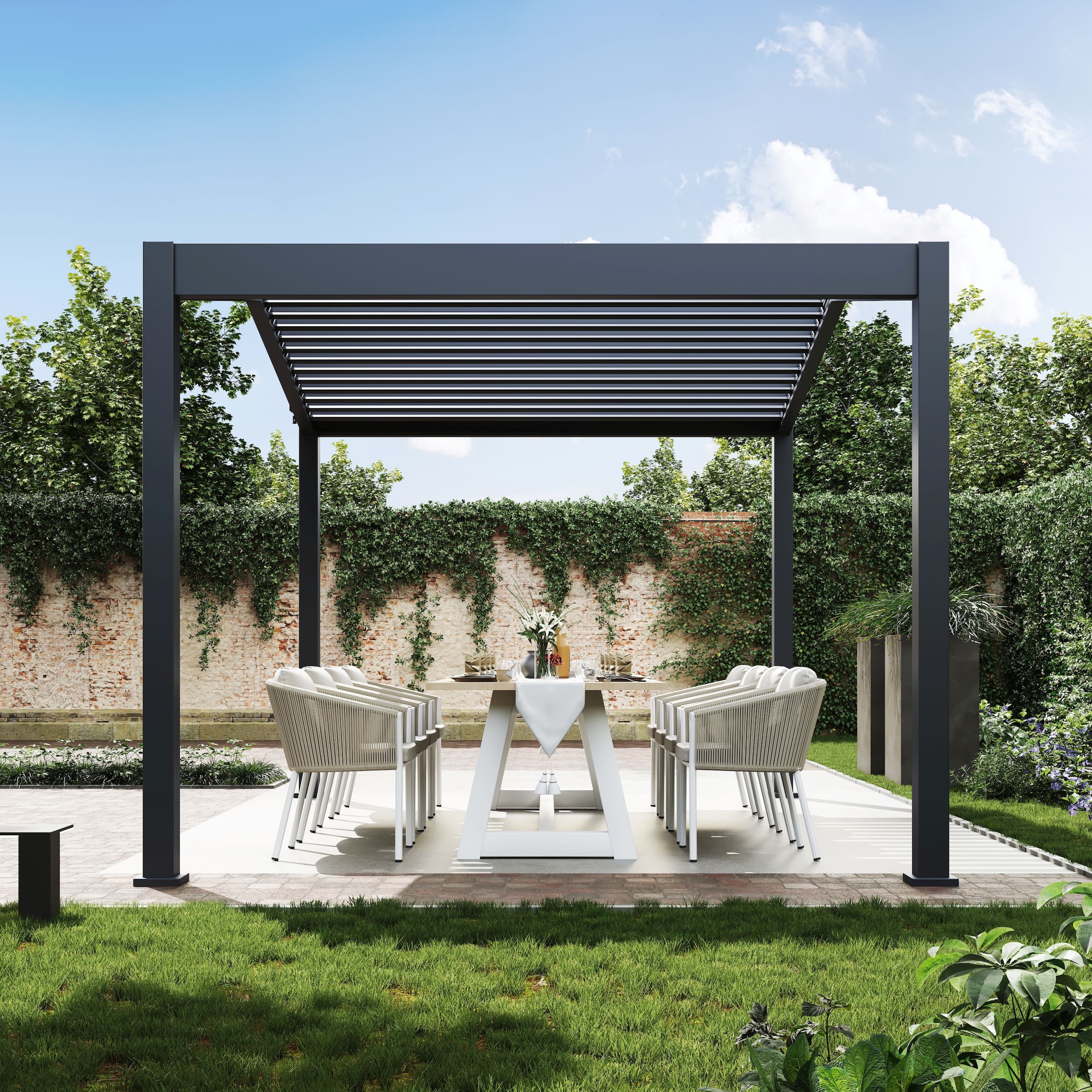 Paragon Pergola »mit Lamellendach Icon 1013 Anthrazit« Mit verstellbaren Aluminiumlamellen
