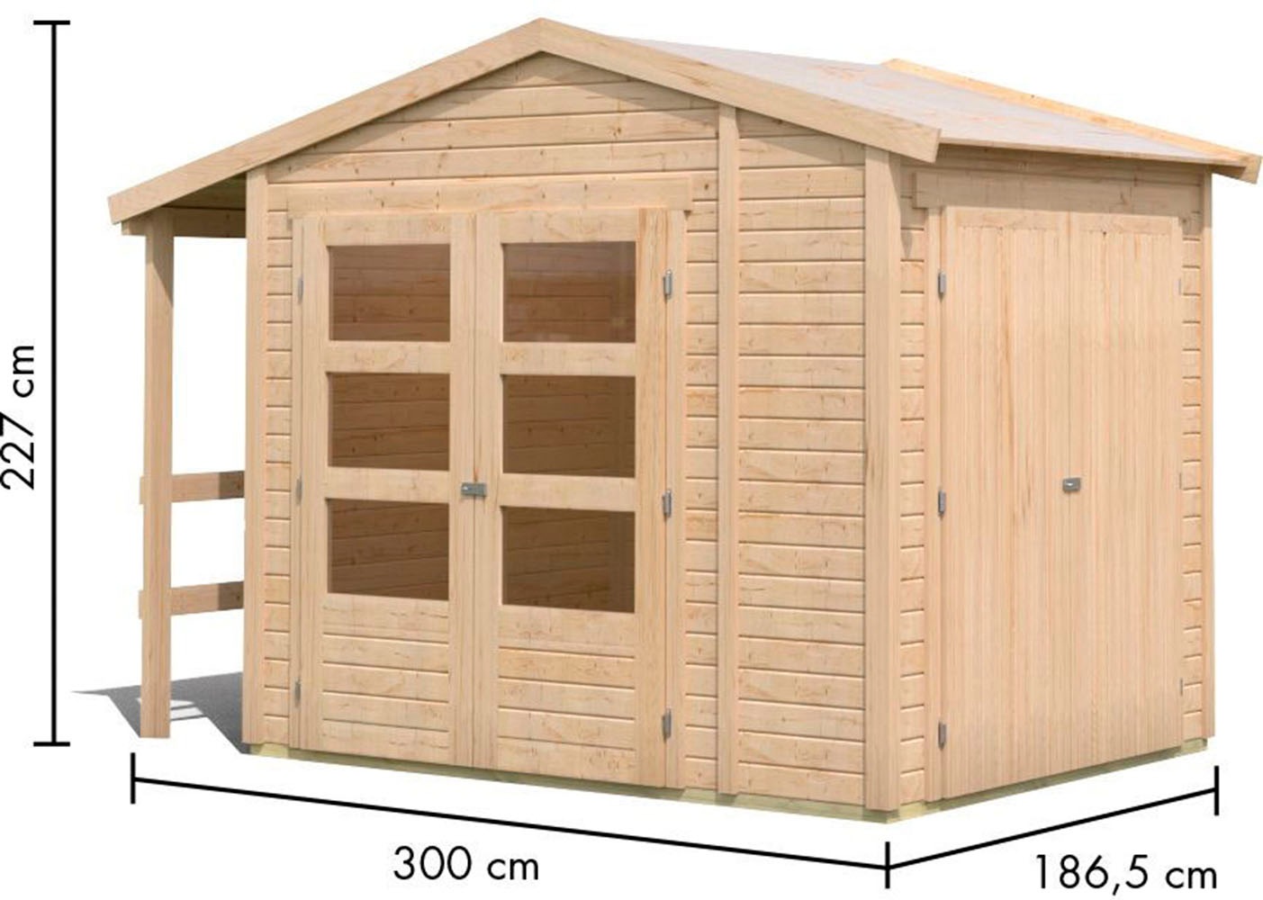 Karibu Gartenhaus »Multifunktionshaus Satteldach 1«, naturbelassen oder terragrau