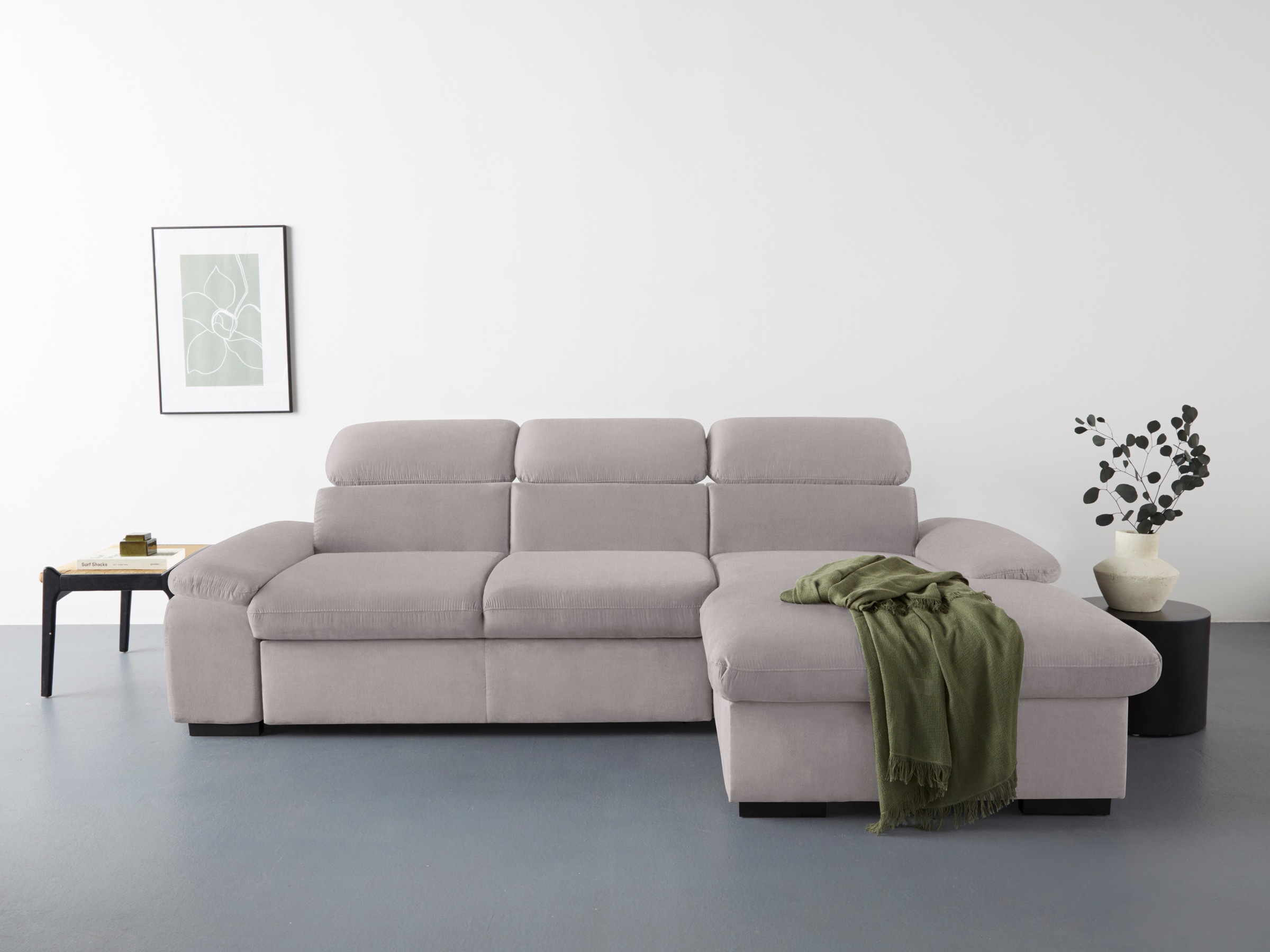 COTTA Ecksofa »Lola L-Form mit Kopfteilfunktion & Hocker«, (Set, mit Hocker günstig online kaufen