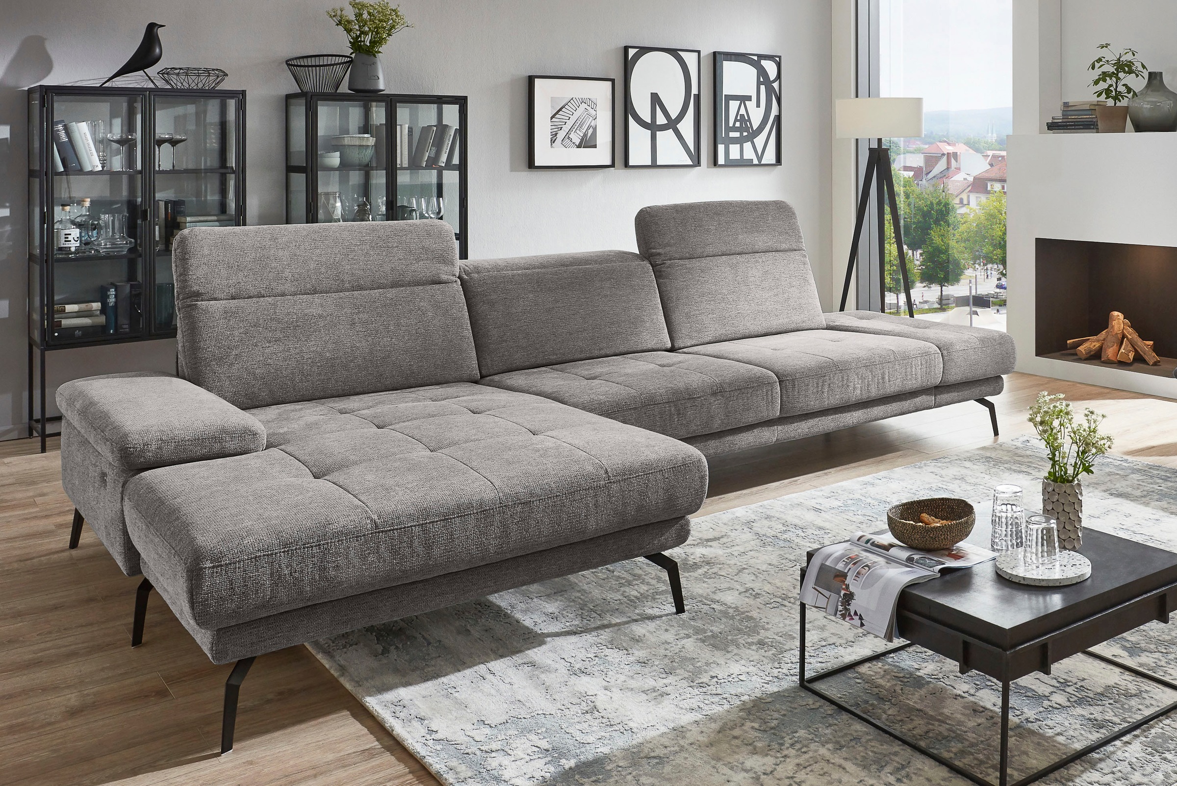 Die PlanBar Ecksofa »MP-IN20126 L-Form«, mit Kopfteilverstellung, optional Sitztiefen- & Armteilverstellung
