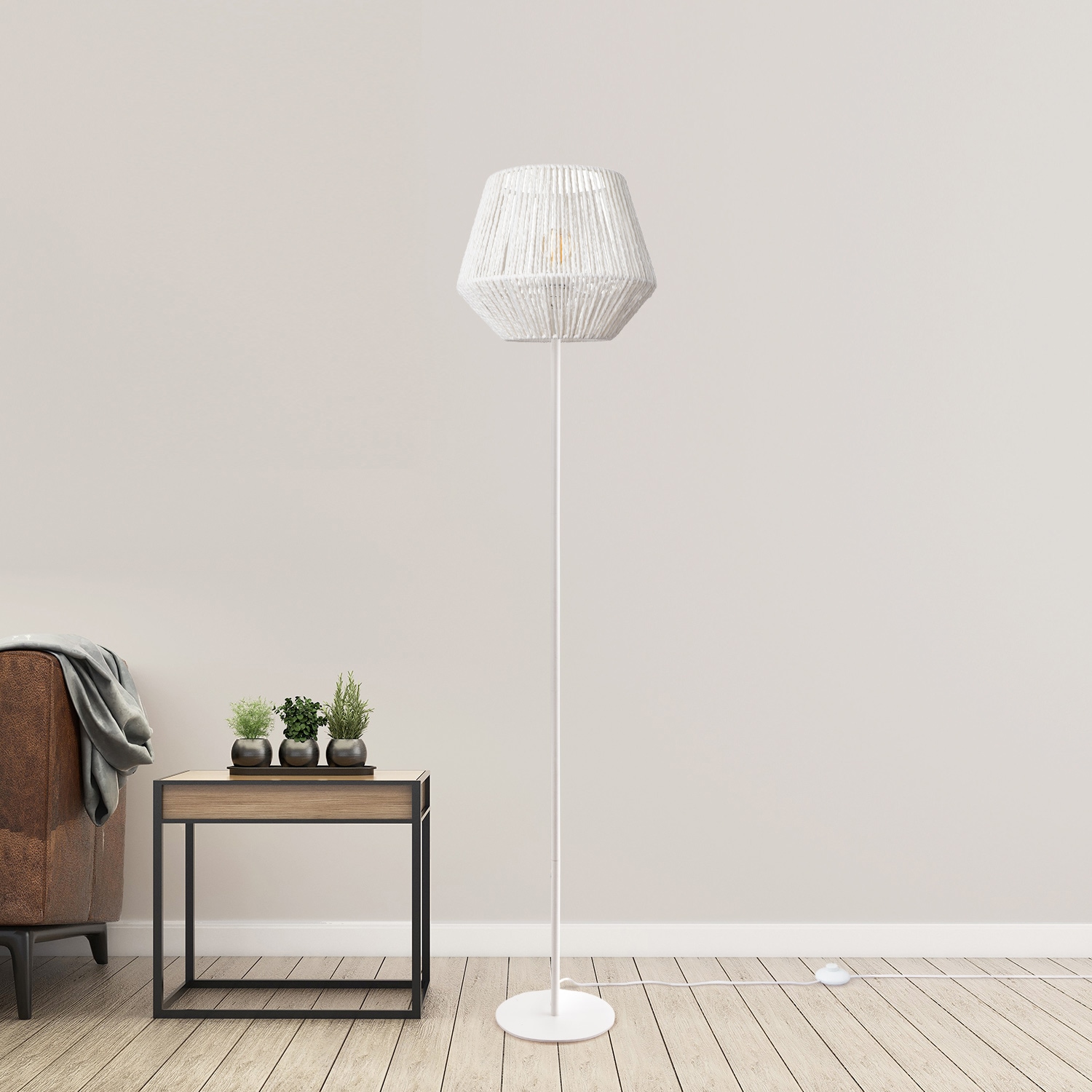 Paco Home Stehlampe »Pinto«, 1 flammig-flammig, moderne LED Lampe in Boho Optik, Wohnzimmer, Schlafzimmer, Fassung E27