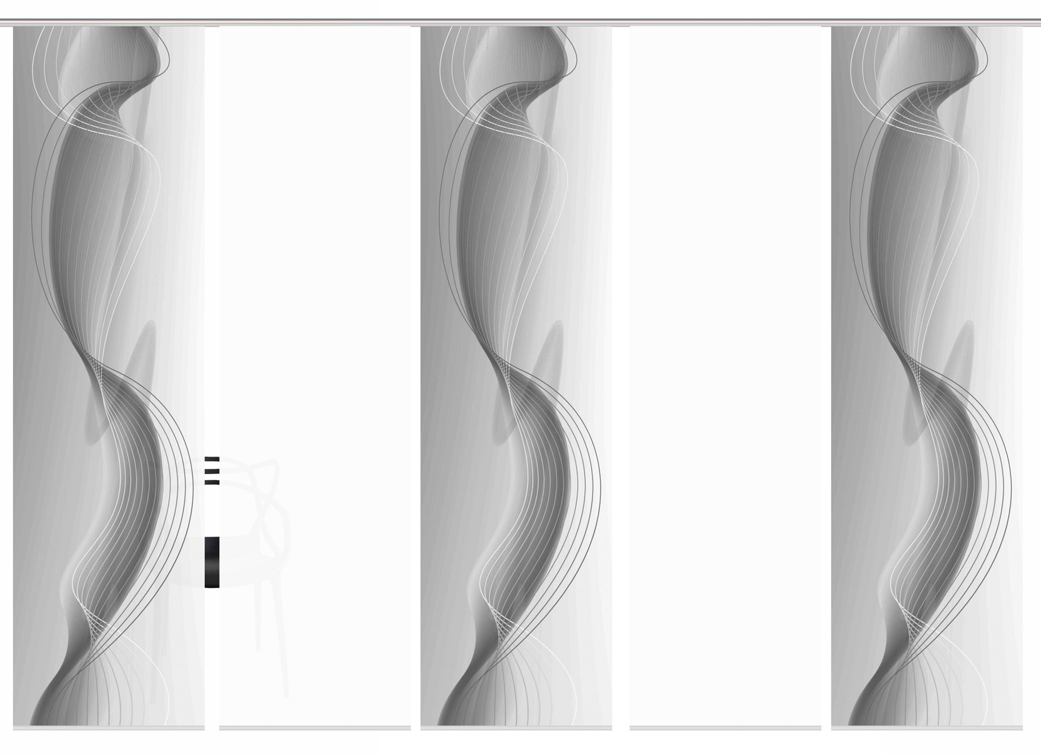 HOME WOHNIDEEN Schiebegardine »FILIZ 5er SET«, (5 St.), Schiebevorhang Digidruck 5er Set FILIZ