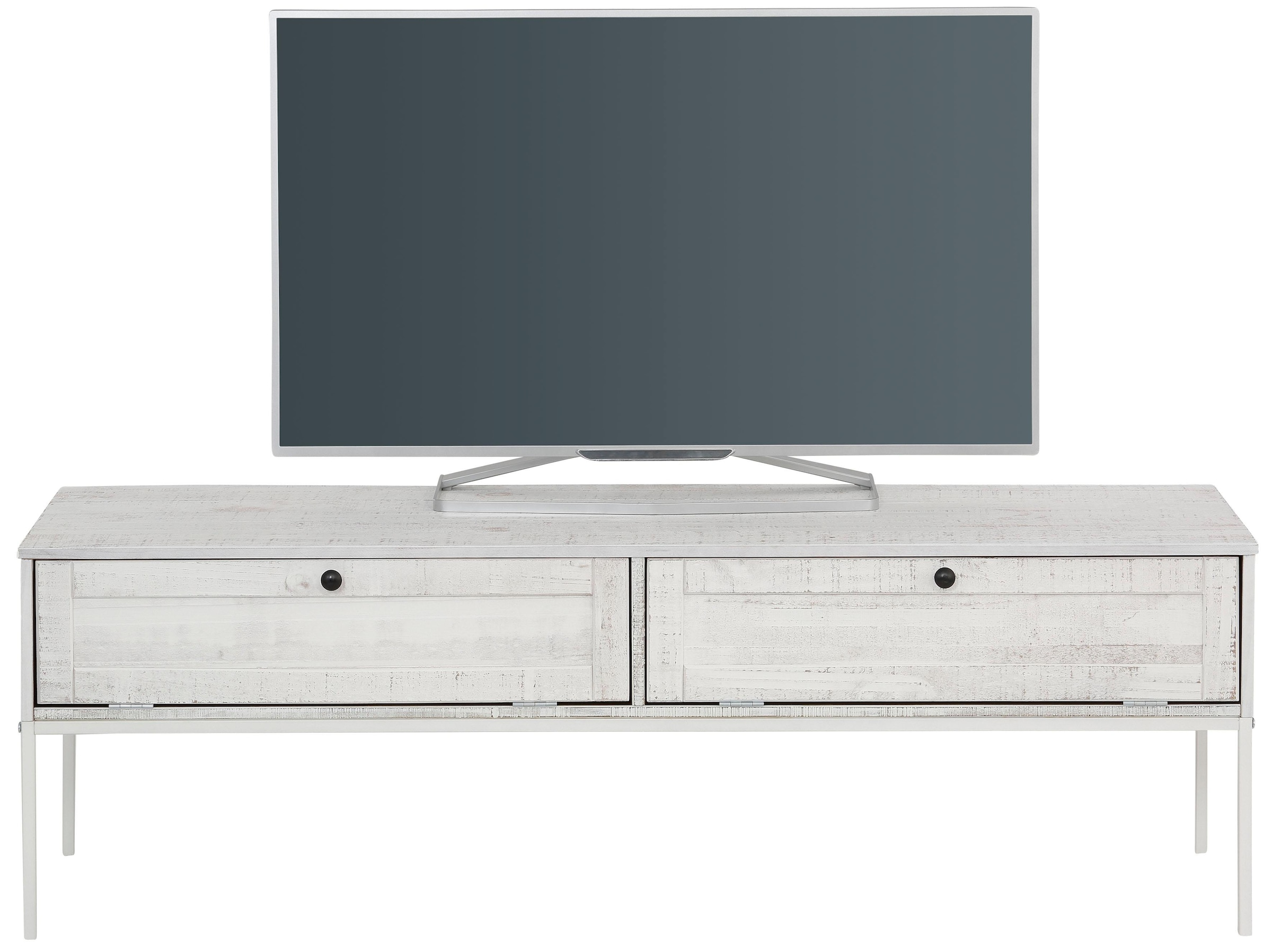 Home affaire Lowboard »Freya«, Kommode mit 2 Klappen, Metallgriffen, aus Massivholz, Breite 140 cm