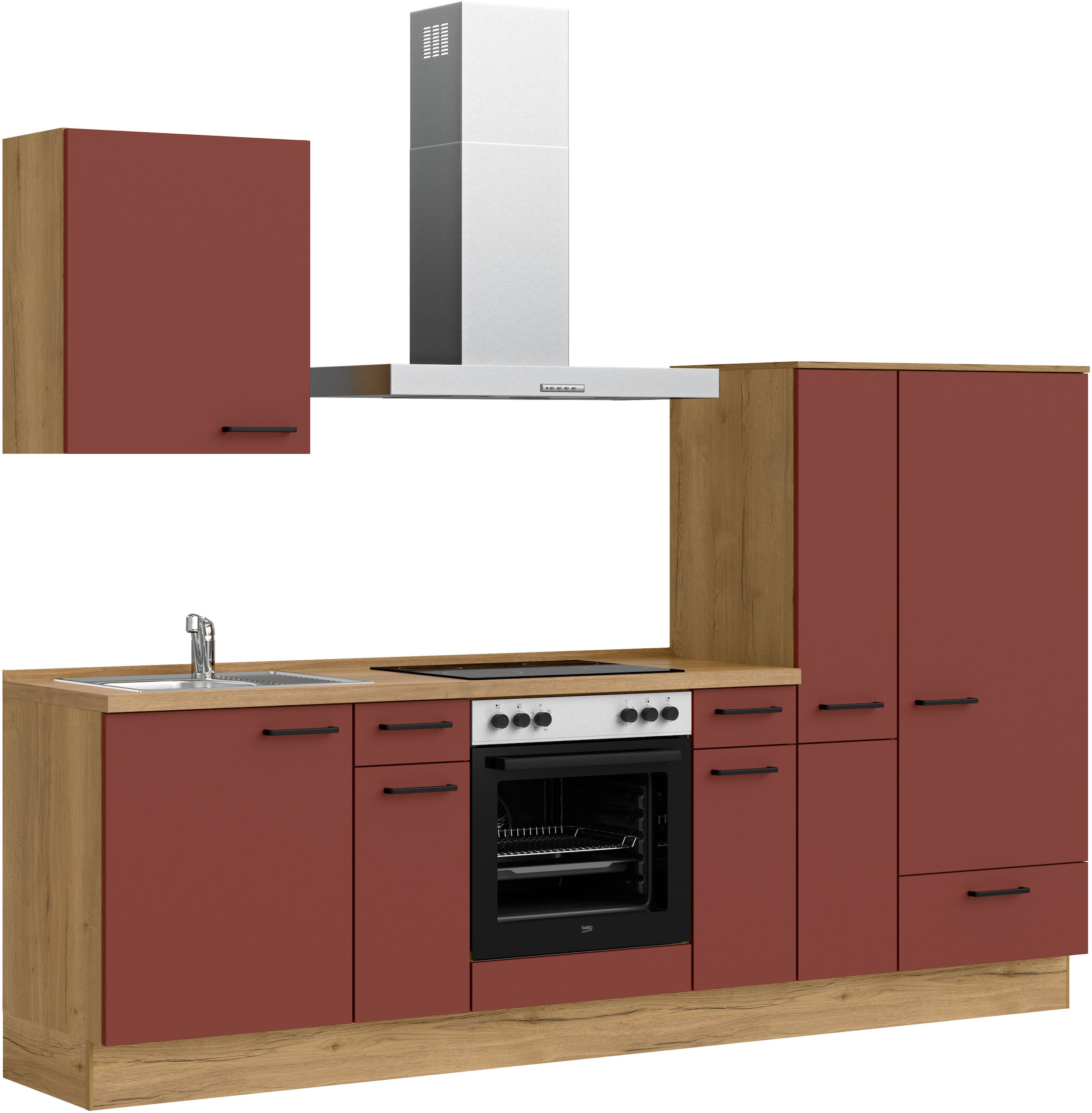 nobilia® Küchenzeile »"Easytouch I", NEU: individuell anpassbar mit gratis Profi-Beratung« vormontiert, Breite 270 cm, Ausrichtung wählbar, wahlw. mit E-Geräten
