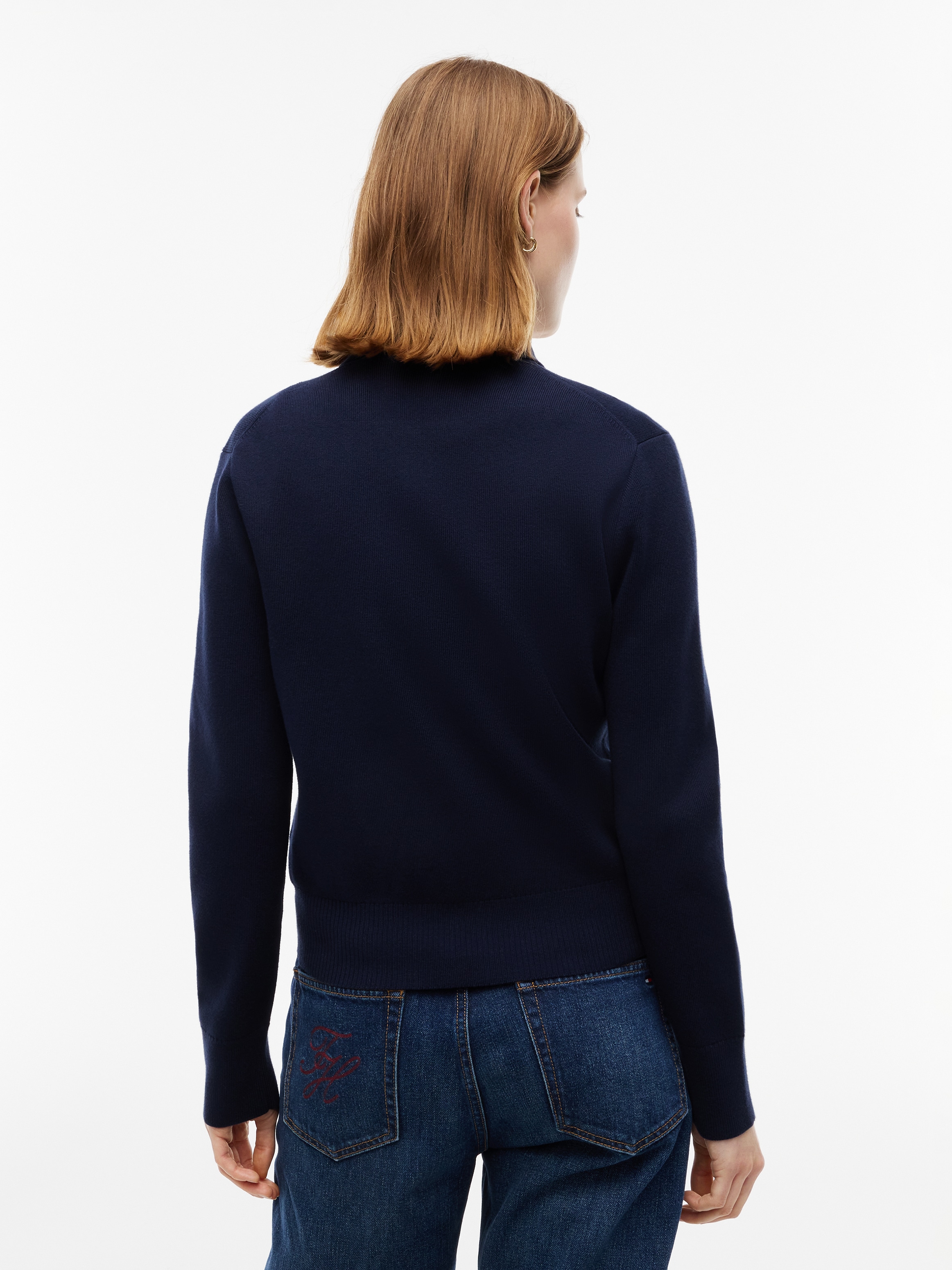 Tommy Hilfiger Strickjacke »COTTON FULL NEEDLE REG JACKET« Baumwollmischung