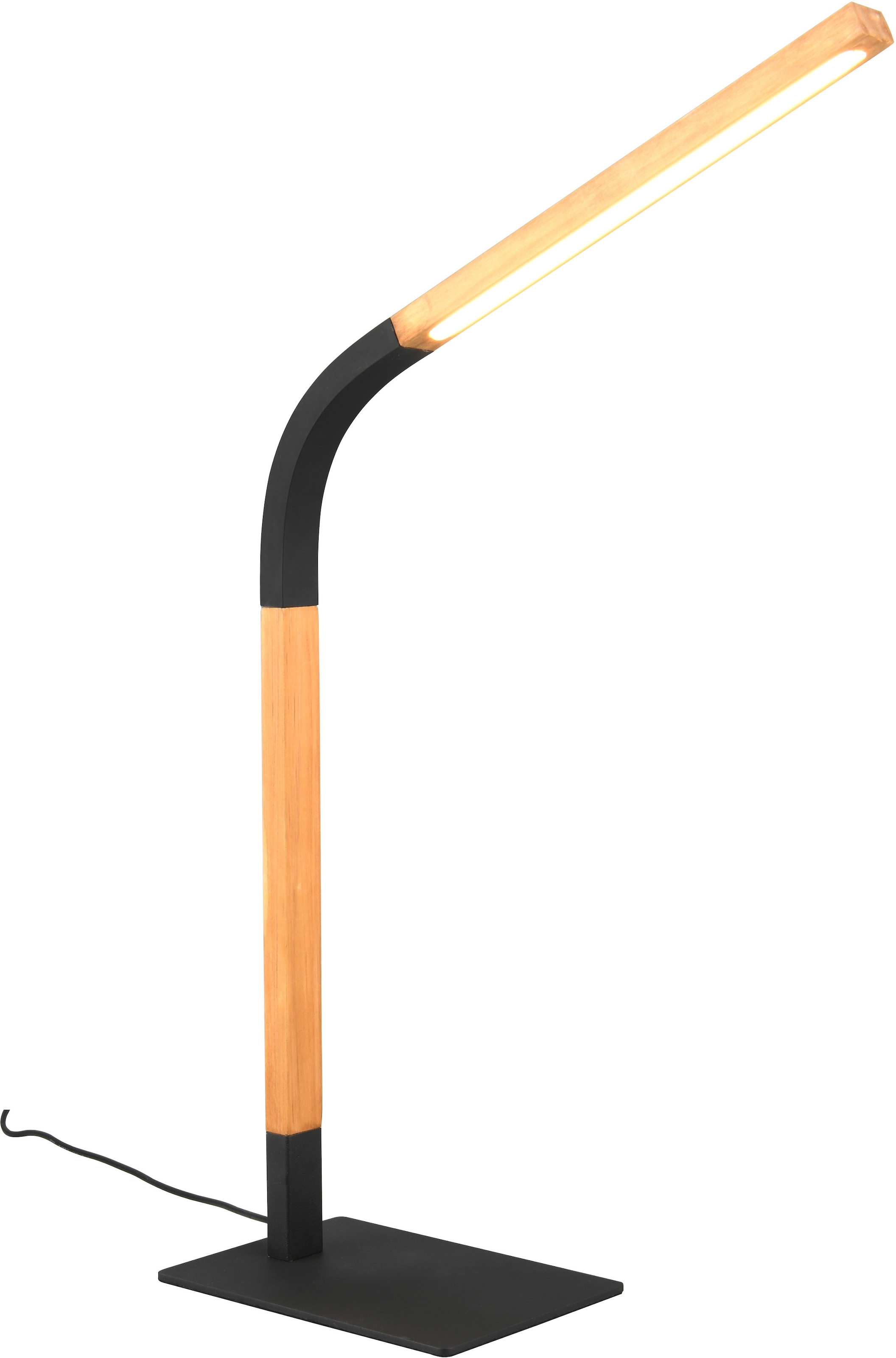 TRIO Leuchten LED Schreibtischlampe »NORRIS, Tischleuchte mit Touchdimmer und Flexarm, Leseleuchte H. 63cm« LED-Board 1 Stk. Warmweiß 7W 950 Lumen warmweiße LED, dimmbar in 3 Stufen (Schnurschalter)