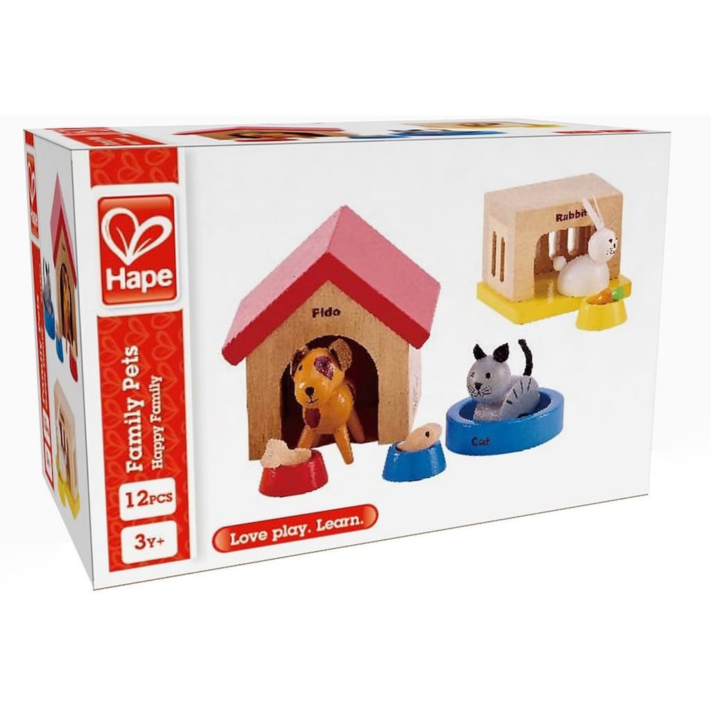 Hape Puppenhausmöbel »Haustiere aus Holz für Puppenhaus«, (Set, 12 tlg.)