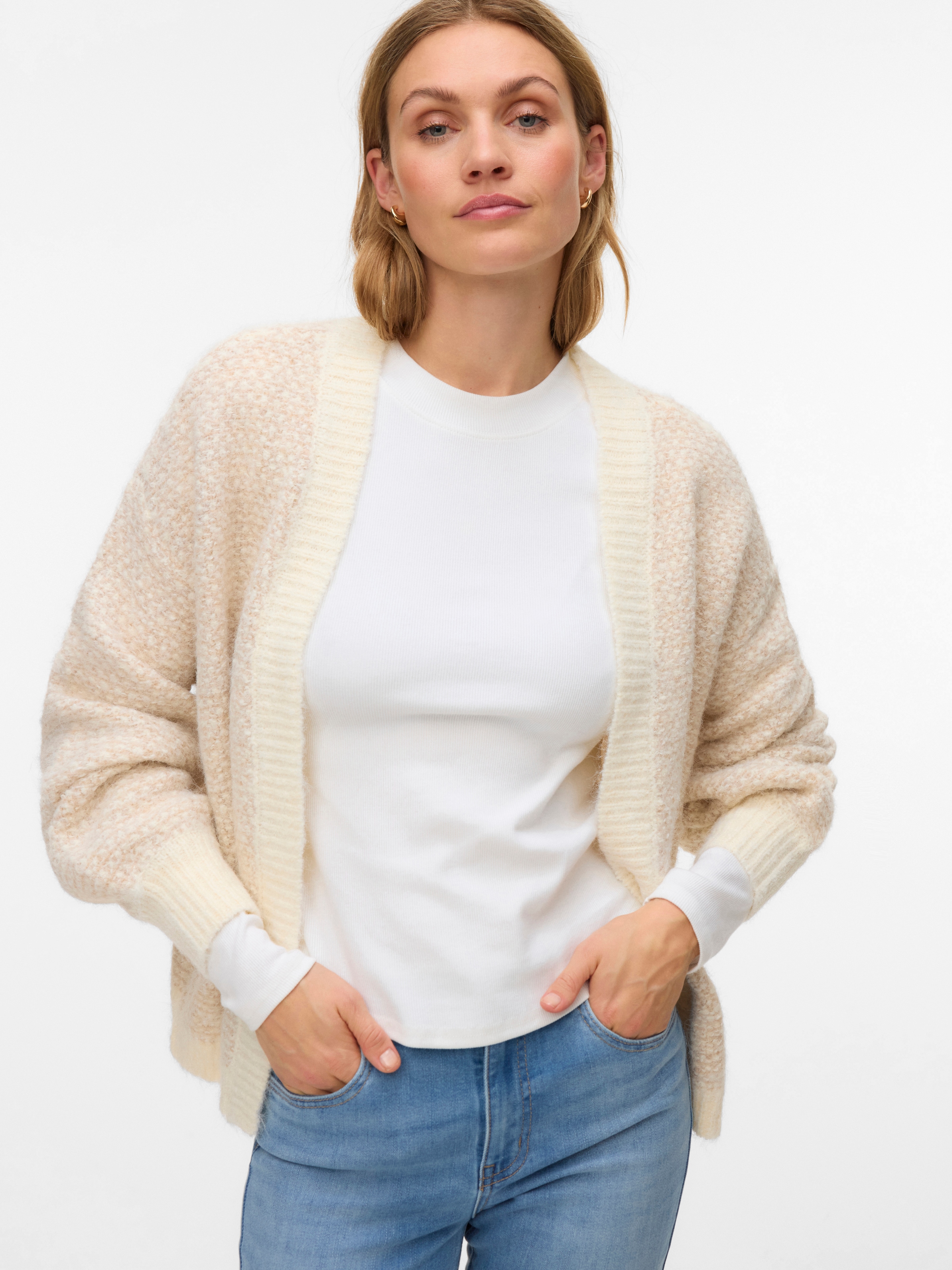 Vero Moda Strickjacke »VMLOVELY LS OPEN CARDIGAN« mit Wolle und Stretch