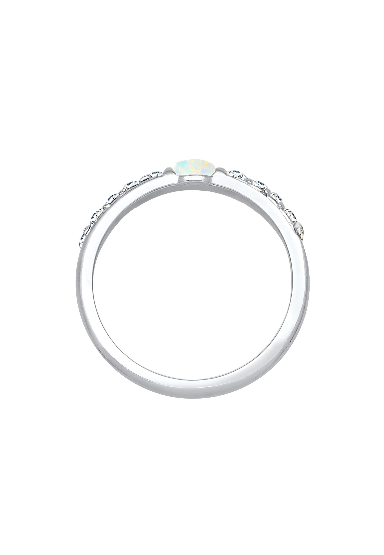 Elli Premium Verlobungsring »Glas Kristalle Synthetischer Opal 925 Sterling Silber«