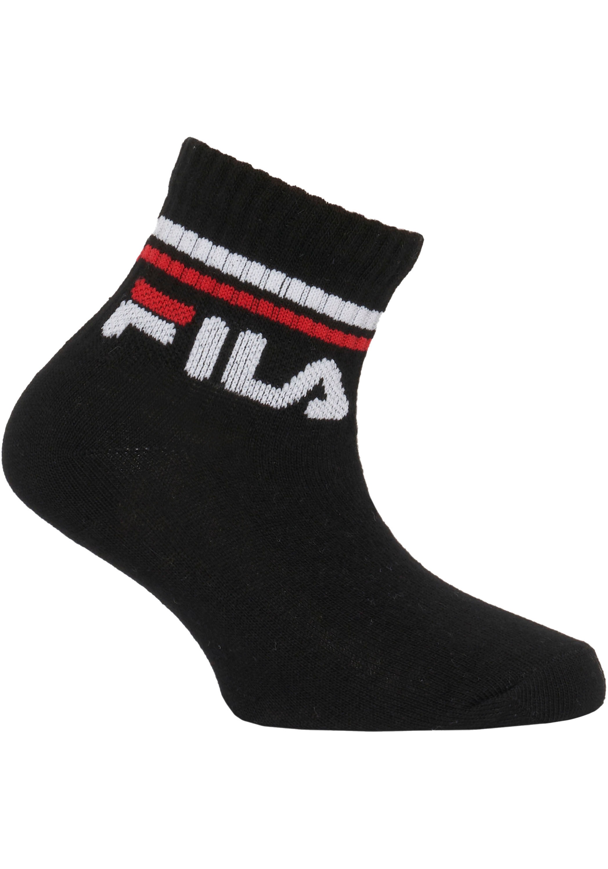 Fila Kurzsocken »JUNIOR UNISEX QUARTER PLAIN SOCKS« 6 Paar tlg. mit eingestricktem Logo im Bündchen, Kindersocken