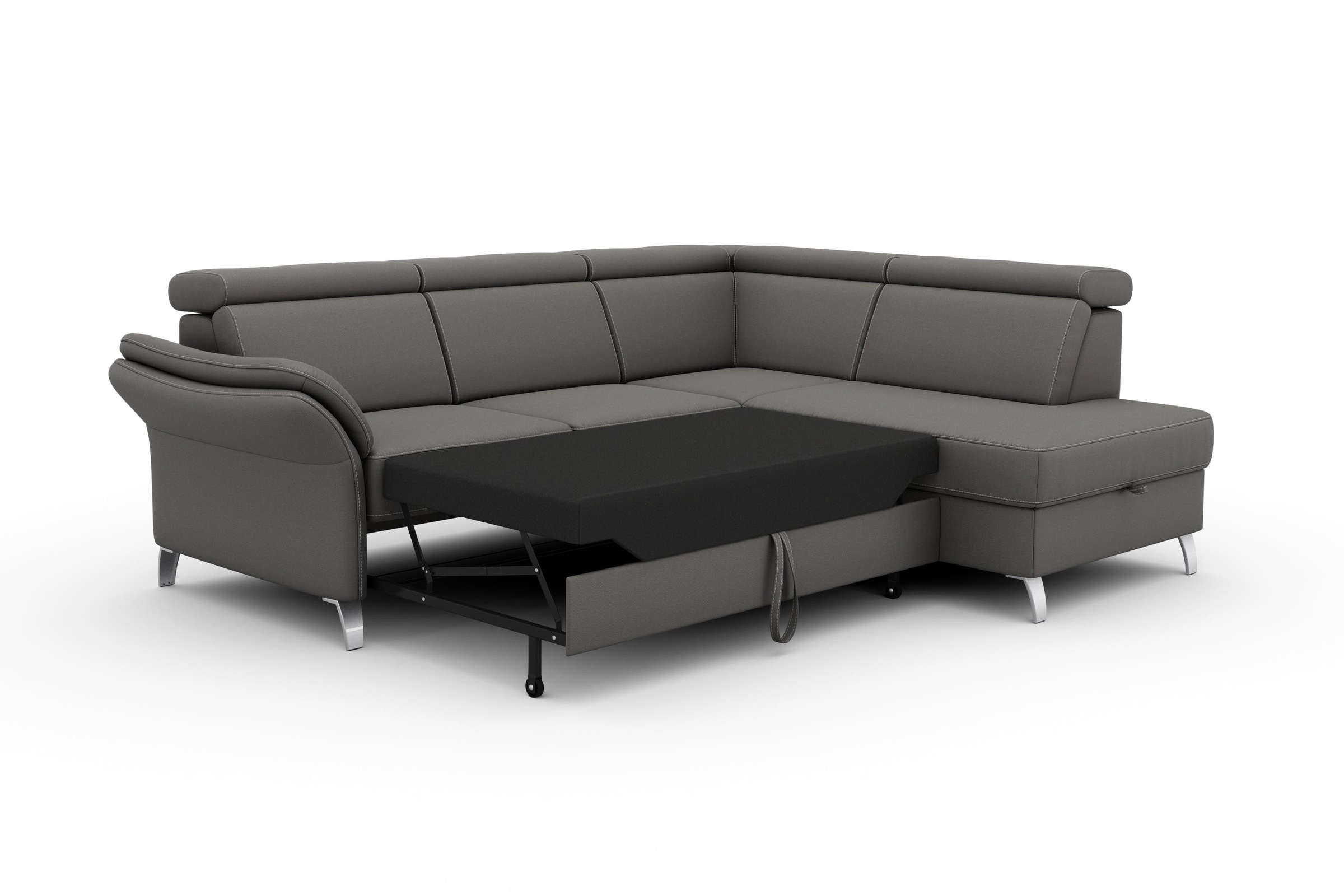 sit&more Ecksofa »Vincenzo L-Form«, inklusive Kopfteilverstellung, wahlweise mit Bettfunktion, Bettkasten