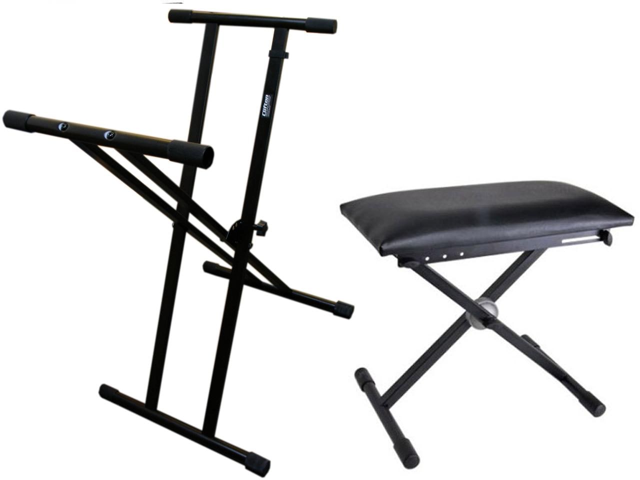 CLIFTON Keyboardständer »Double Cross« mit Keyboardhocker schwarz