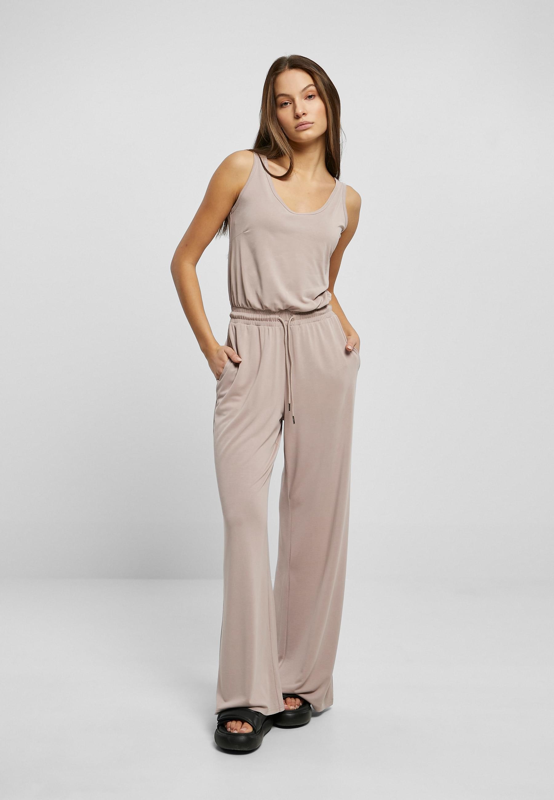 URBAN CLASSICS Jumpsuit »Urban Classics Damen Ladies Long Sleevless Modal Jumpsuit« 1 Stk.