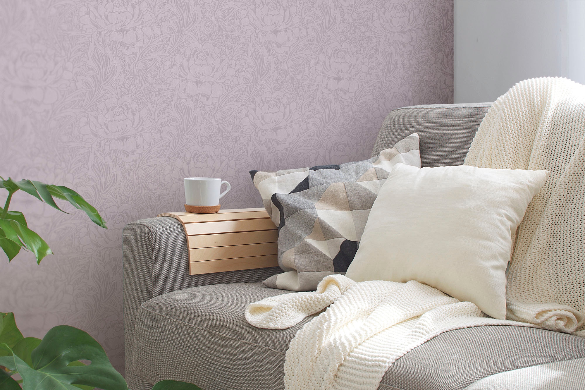 living walls Vliestapete »Mata Hari« geblümt | natürlich leicht strukturiert Florale Tapete Blumen Tapeten Wohnzimmer Schlafzimmer Küche Anthrazit