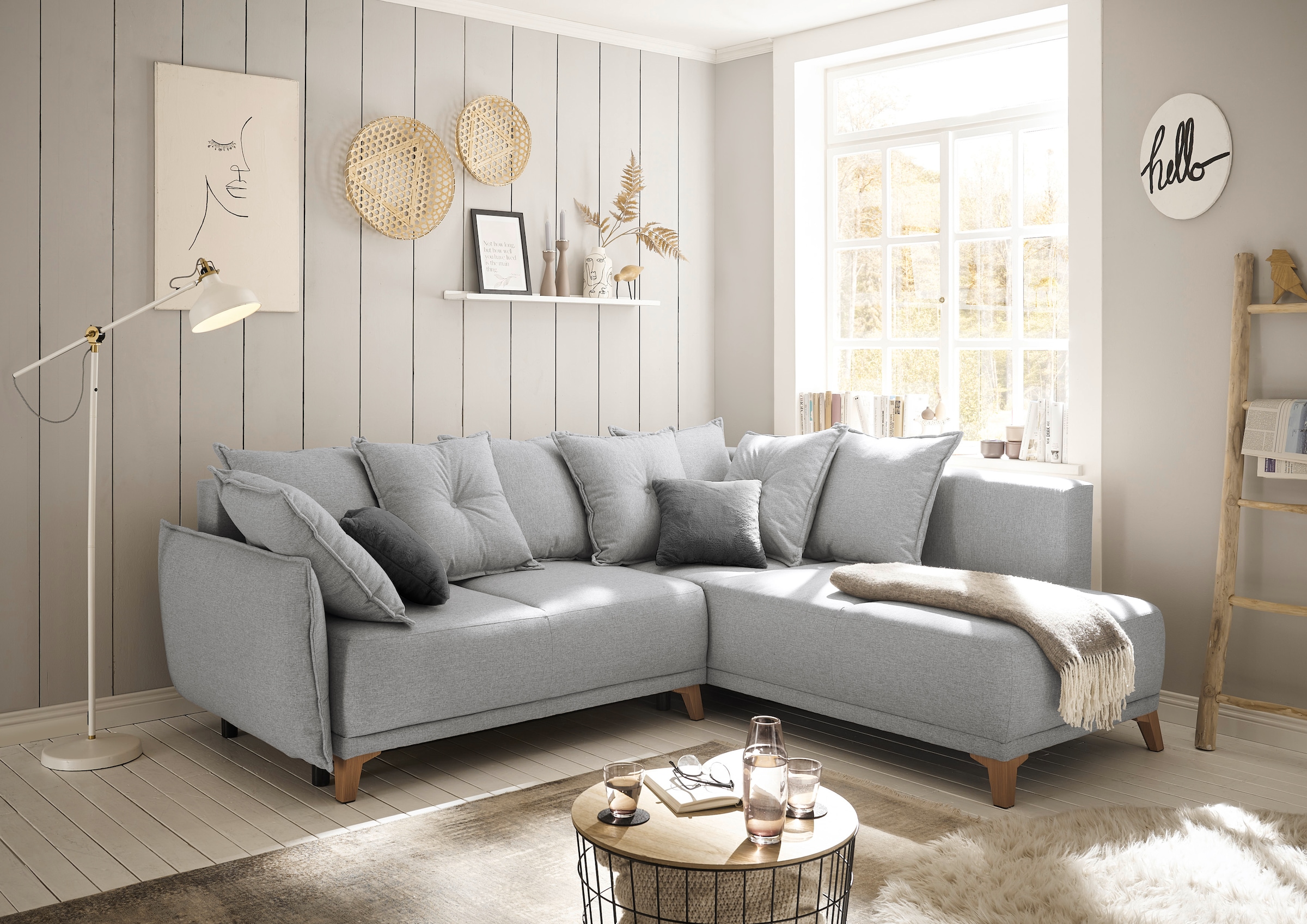 ED EXCITING DESIGN Ecksofa »Pamplona L-Form«, mit Bettfunktion, Bettkasten günstig online kaufen