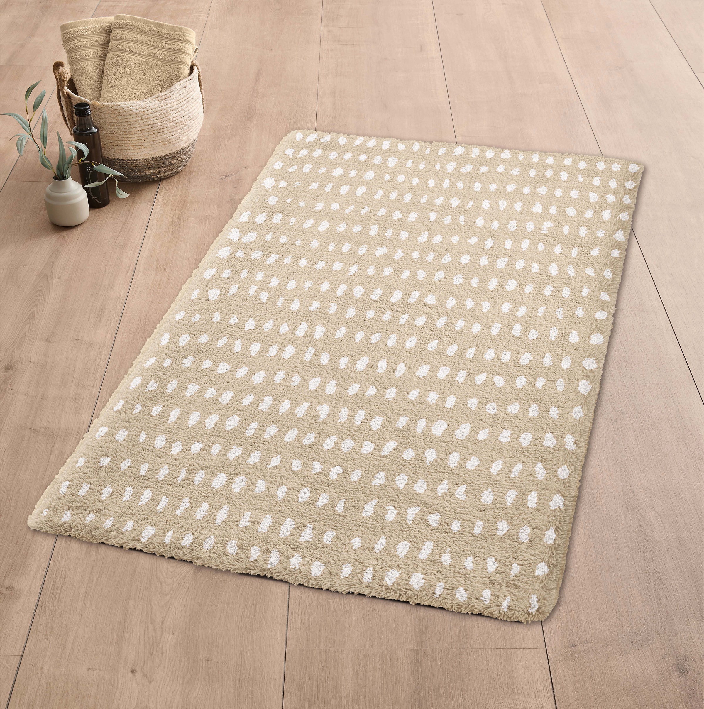 Kleine Wolke Badematte »Dottino«, rutschhemmend beschichtet, fußbodenheizungsgeeignet, Badteppich, modernes 2 farbiges Design