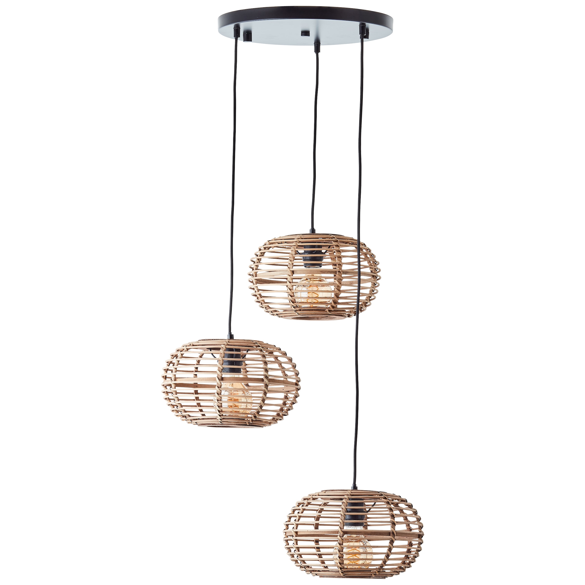 Brilliant Pendelleuchte »Woodball«, 3 flammig, Leuchtmittel E27   ohne Leuc günstig online kaufen