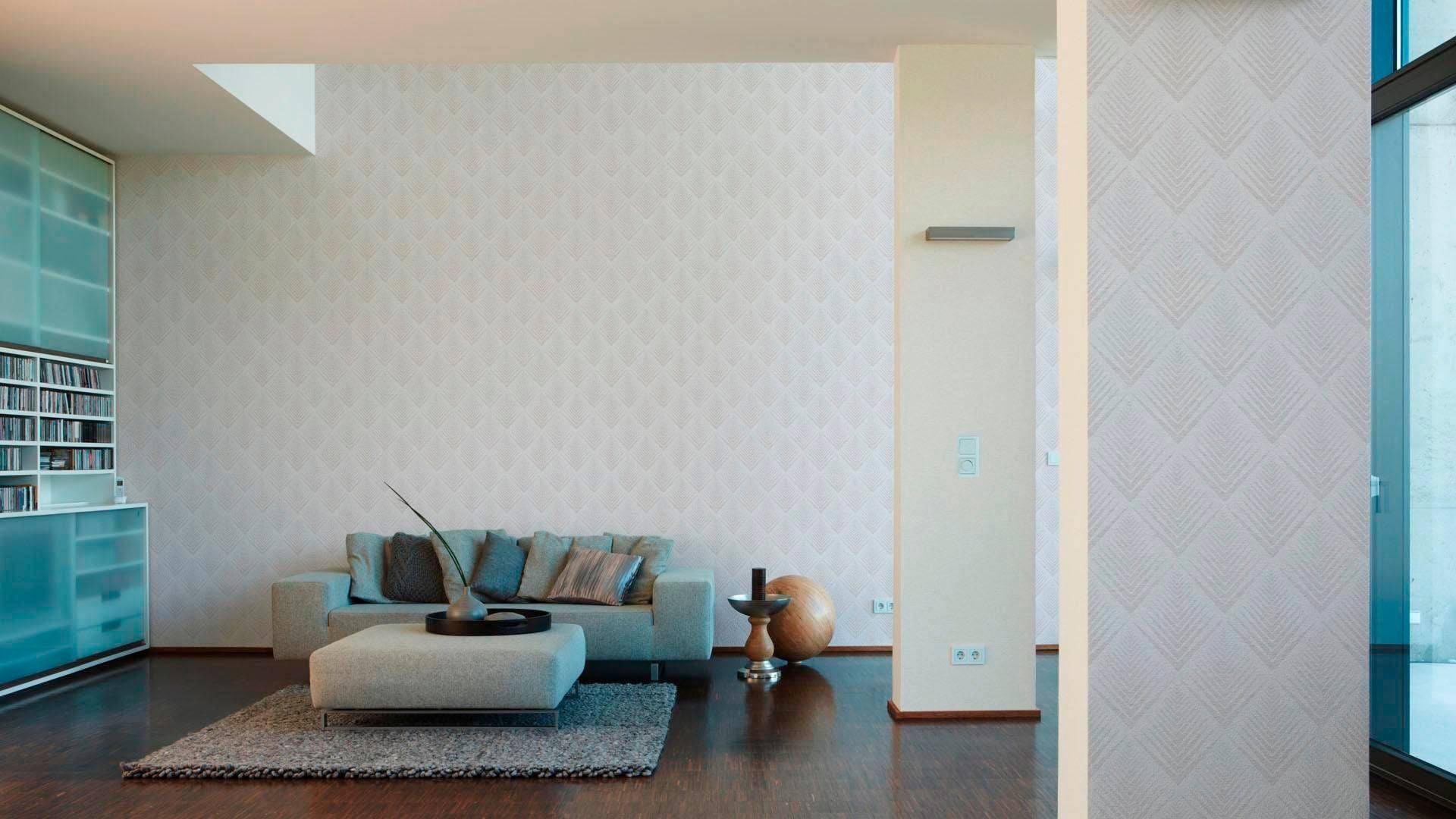 living walls Vliestapete »Life«, uni-unifarben-einfarbig-Strukturmuster, Tapete einfarbig Metallic Tapeten Wohnzimmer Schlafzimmer Küche Flur